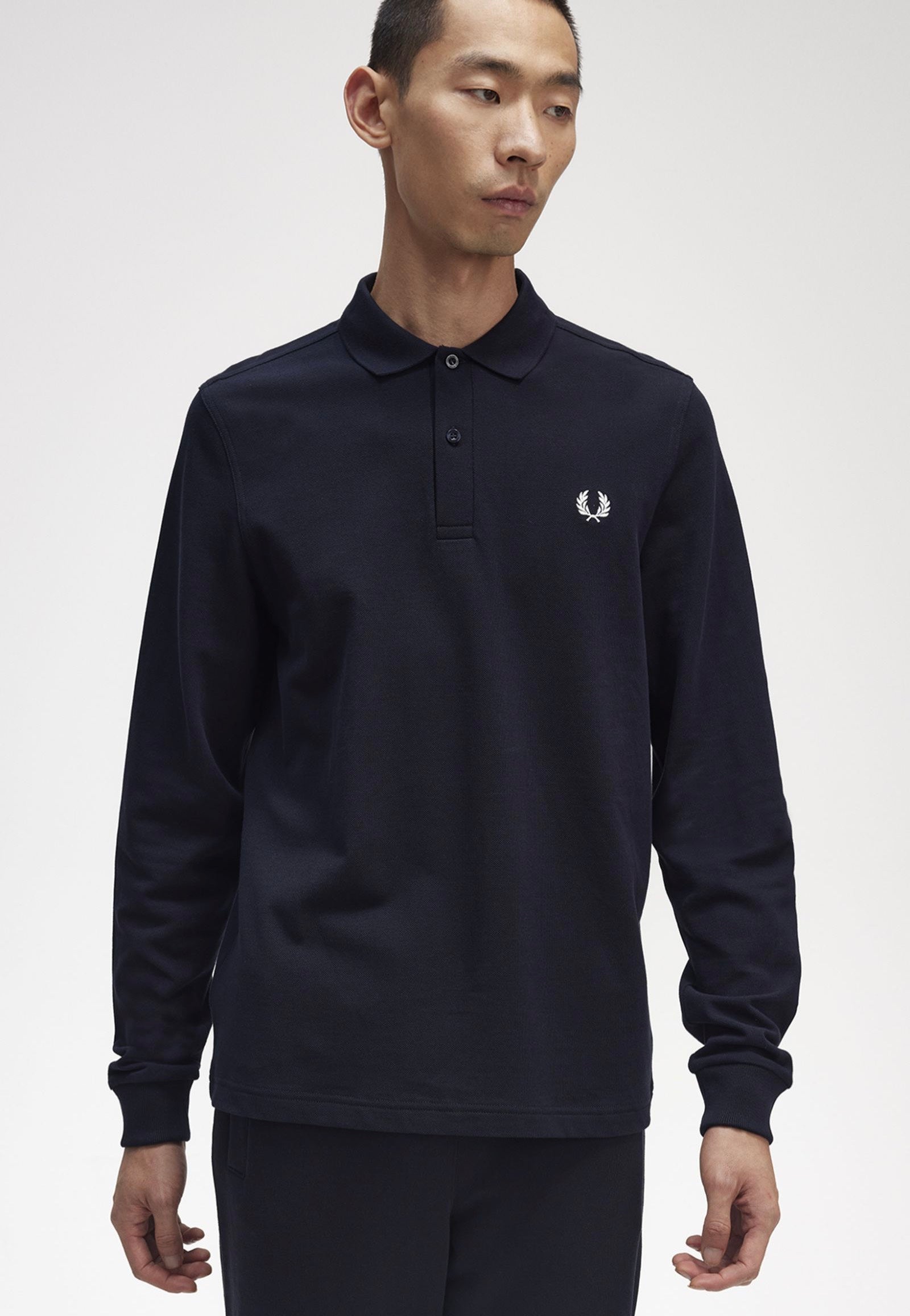 Fred Perry - Plain Navy/White - Longsleeve | Men-Image