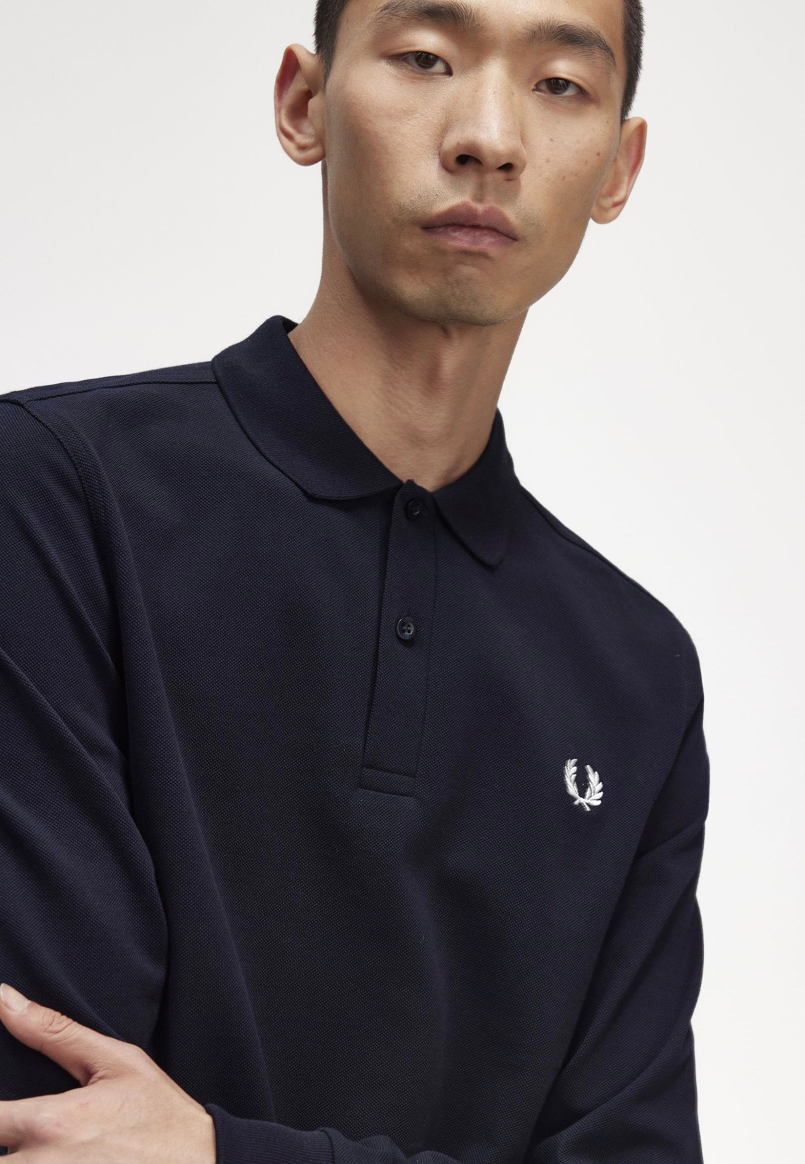 Fred Perry - Plain Navy/White - Longsleeve | Men-Image