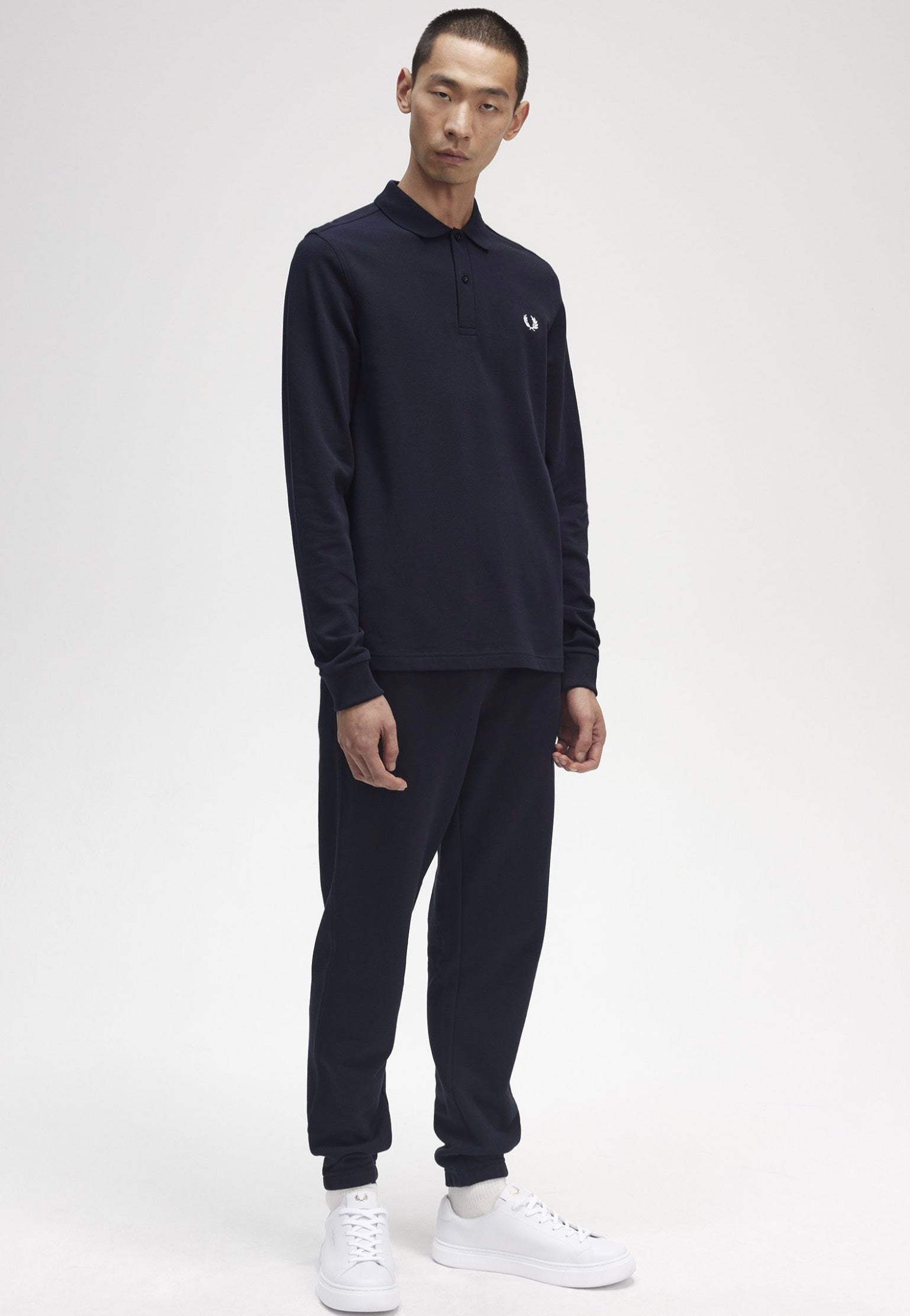 Fred Perry - Plain Navy/White - Longsleeve | Men-Image