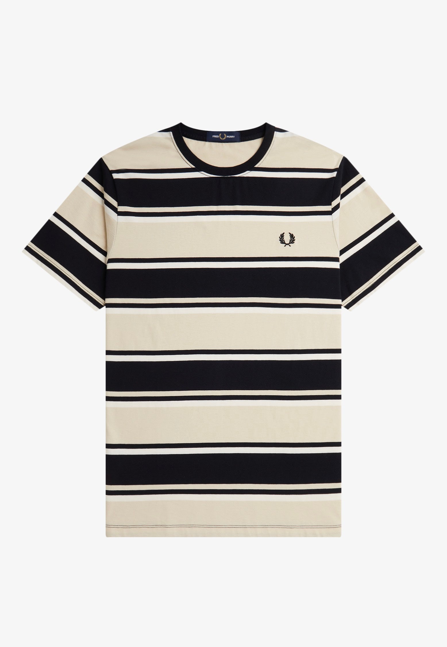 Fred Perry - Bold Stripe Oatmeal/Ecru/Black - T-Shirt | Men-Image