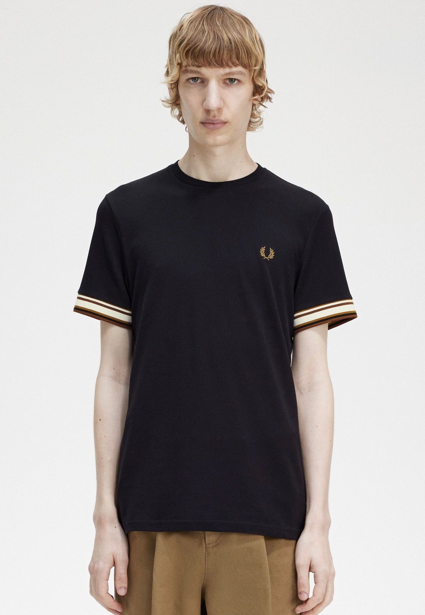 Fred Perry - Bold Tipped Pique Black - T-Shirt | Men-Image