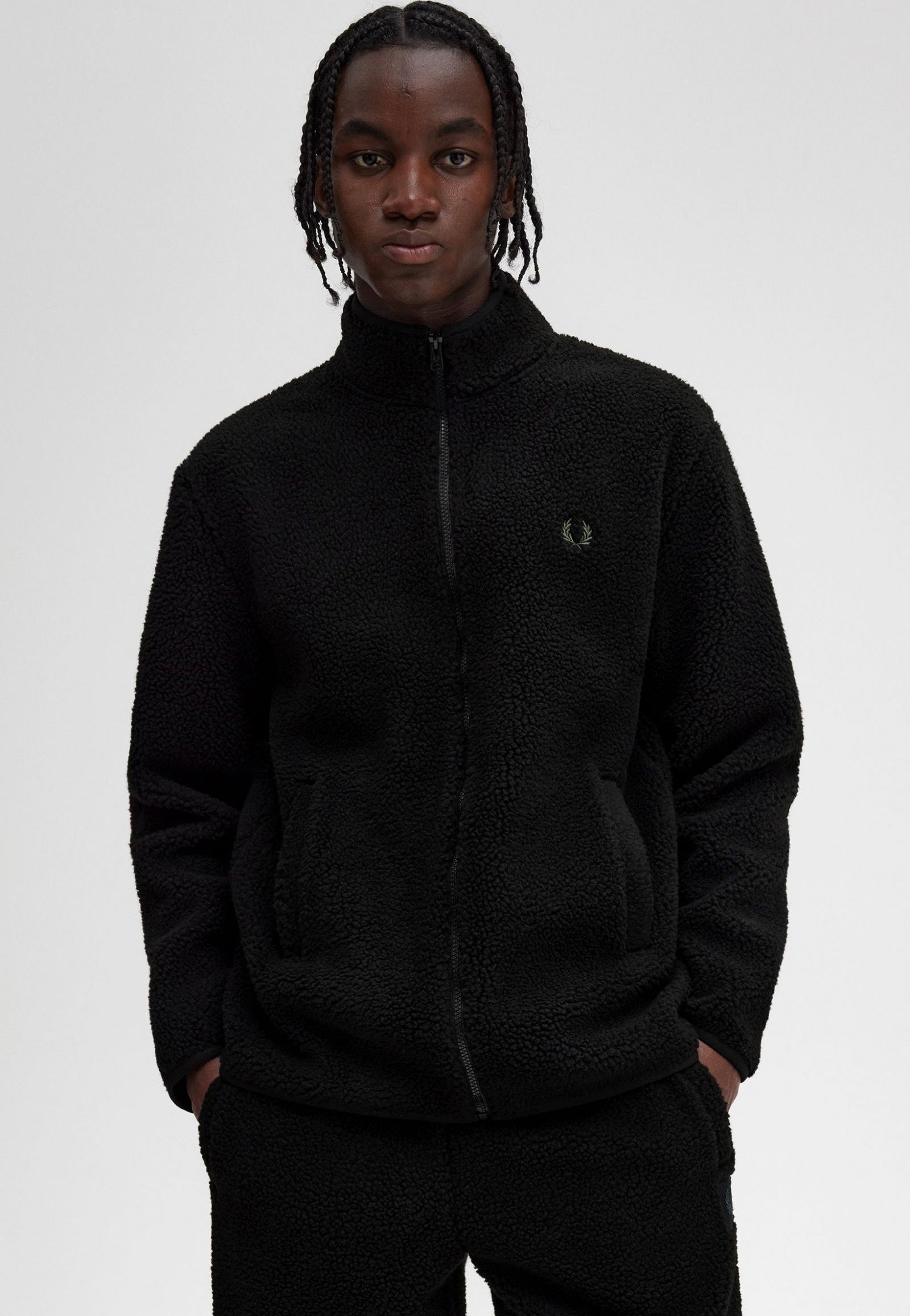 Fred Perry - Zip Through Borg Black - Jacket | Men-Image