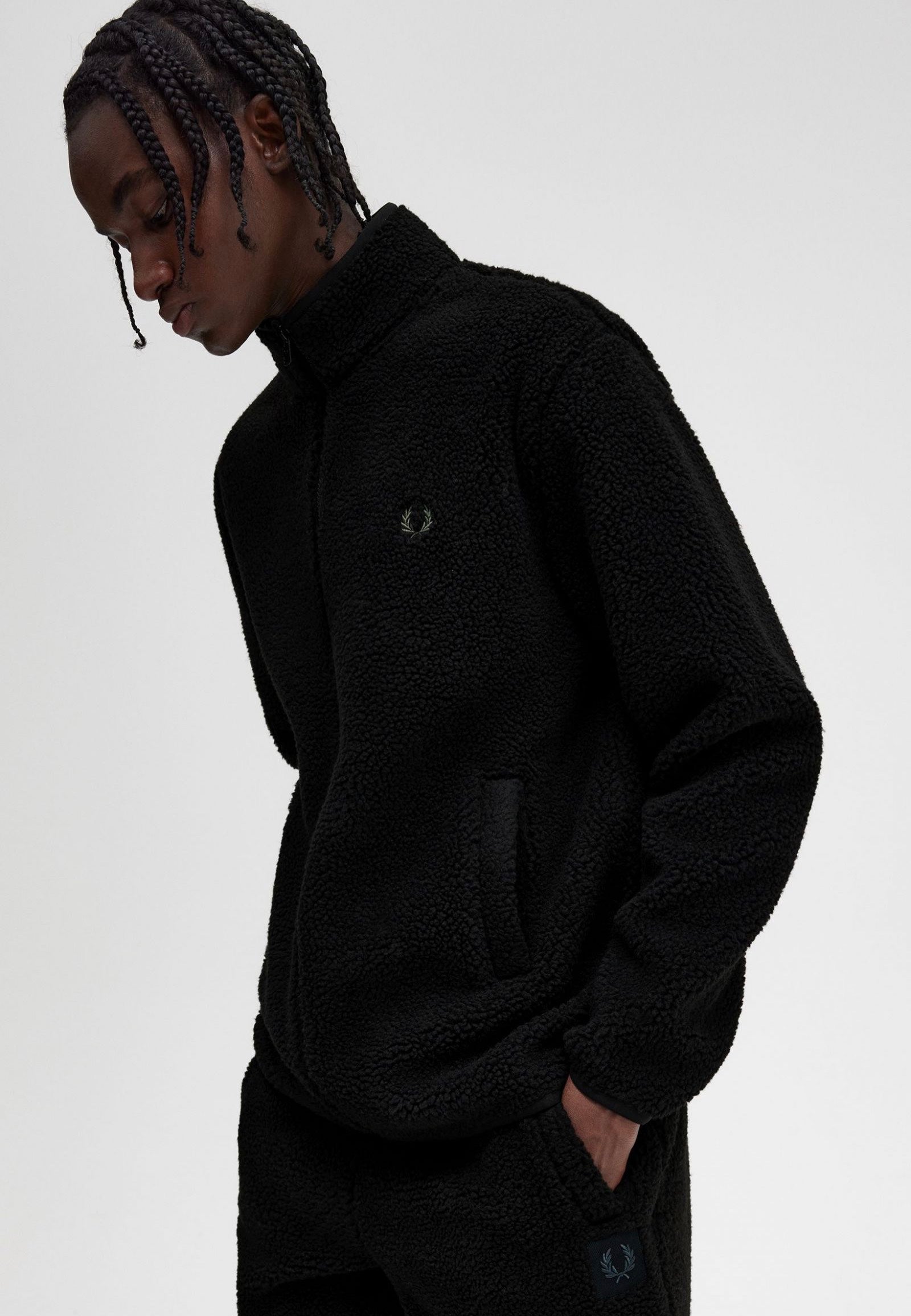 Fred Perry - Zip Through Borg Black - Jacket | Men-Image