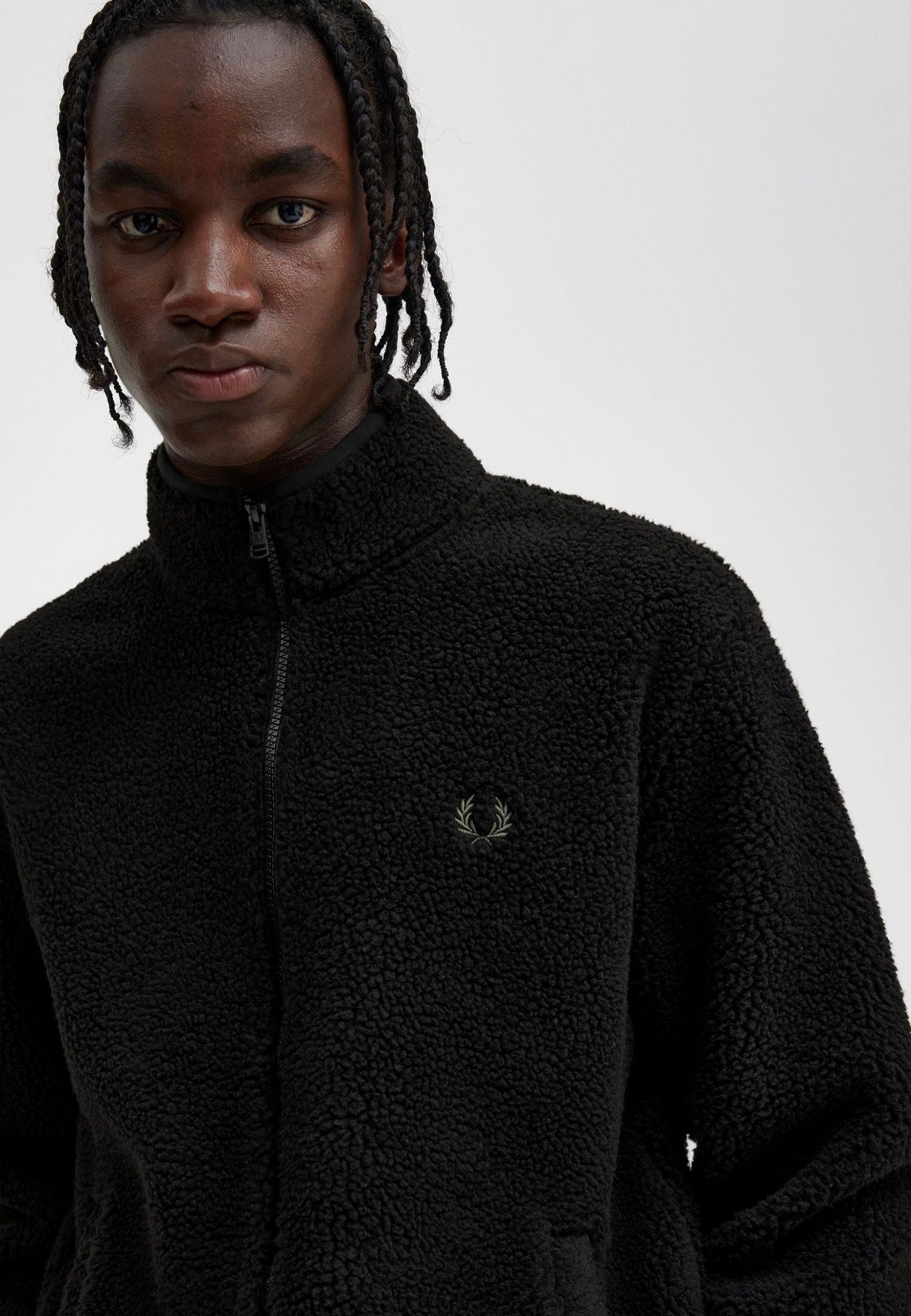 Fred Perry - Zip Through Borg Black - Jacket | Men-Image