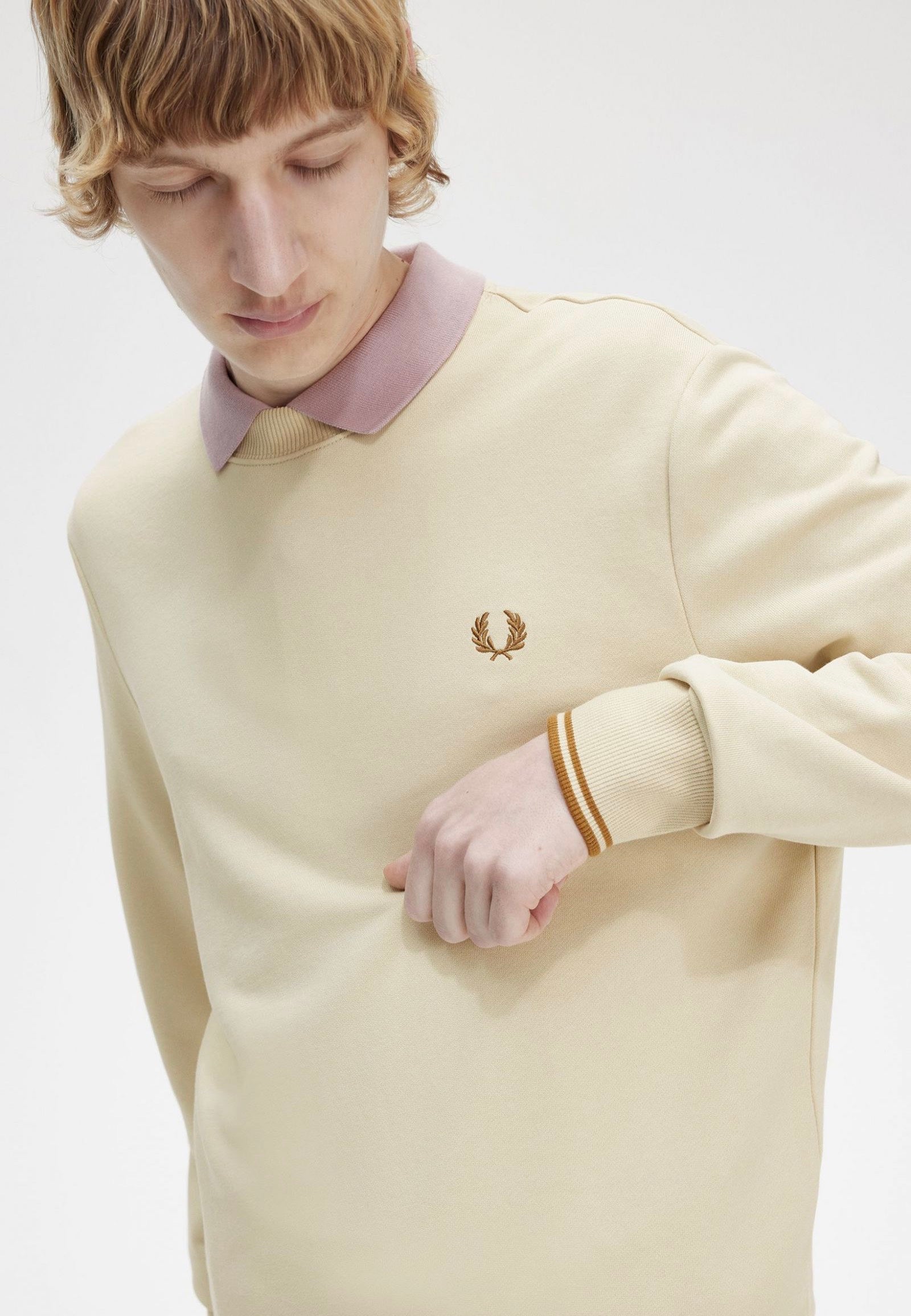 Fred Perry - Crew Neck Oatmeal - Sweater | Men-Image