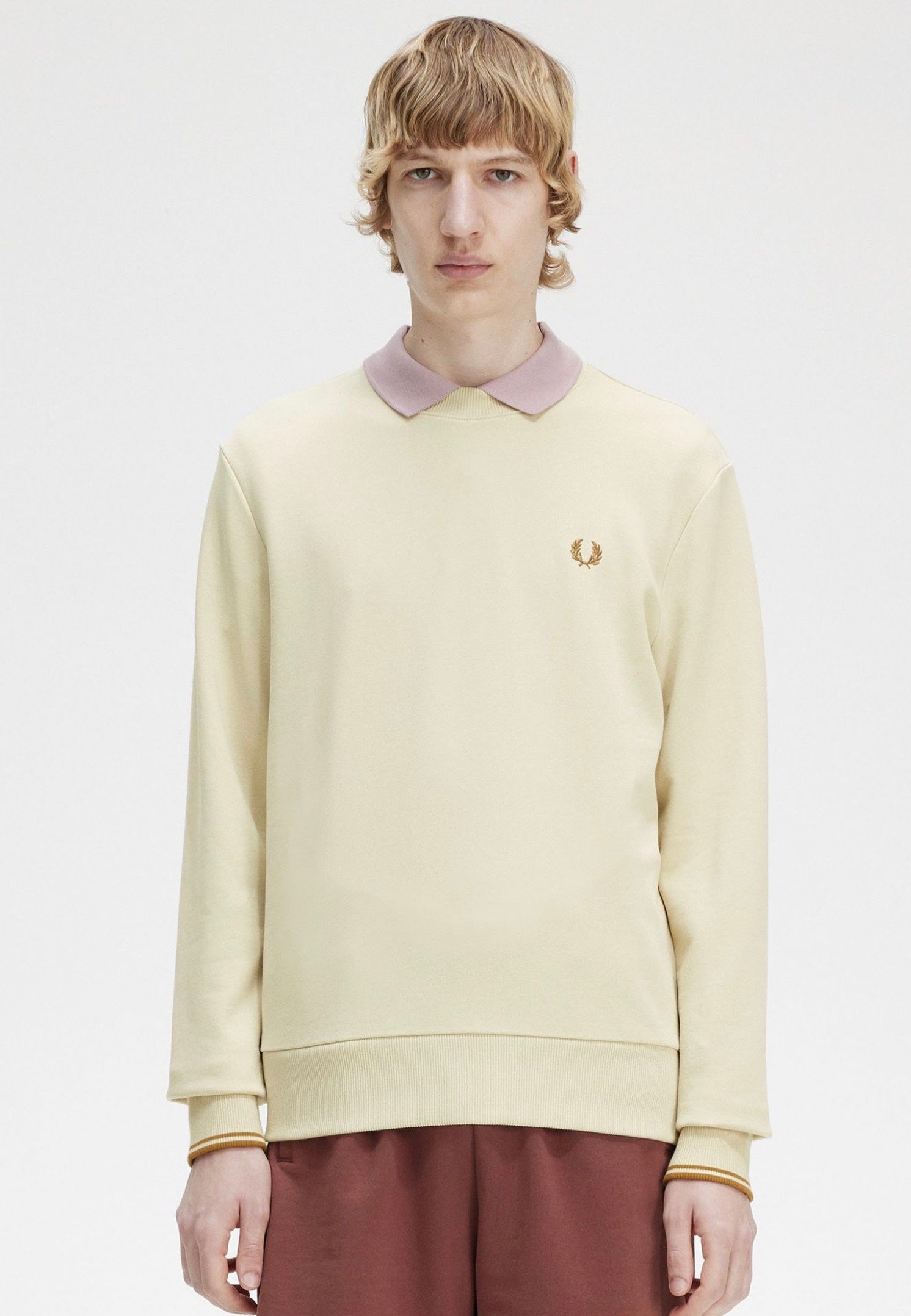 Fred Perry - Crew Neck Oatmeal - Sweater | Men-Image