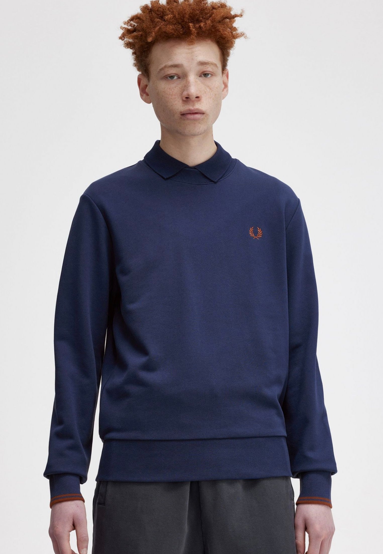 Fred Perry - Crew Neck French Navy/Whisk - Sweater | Men-Image