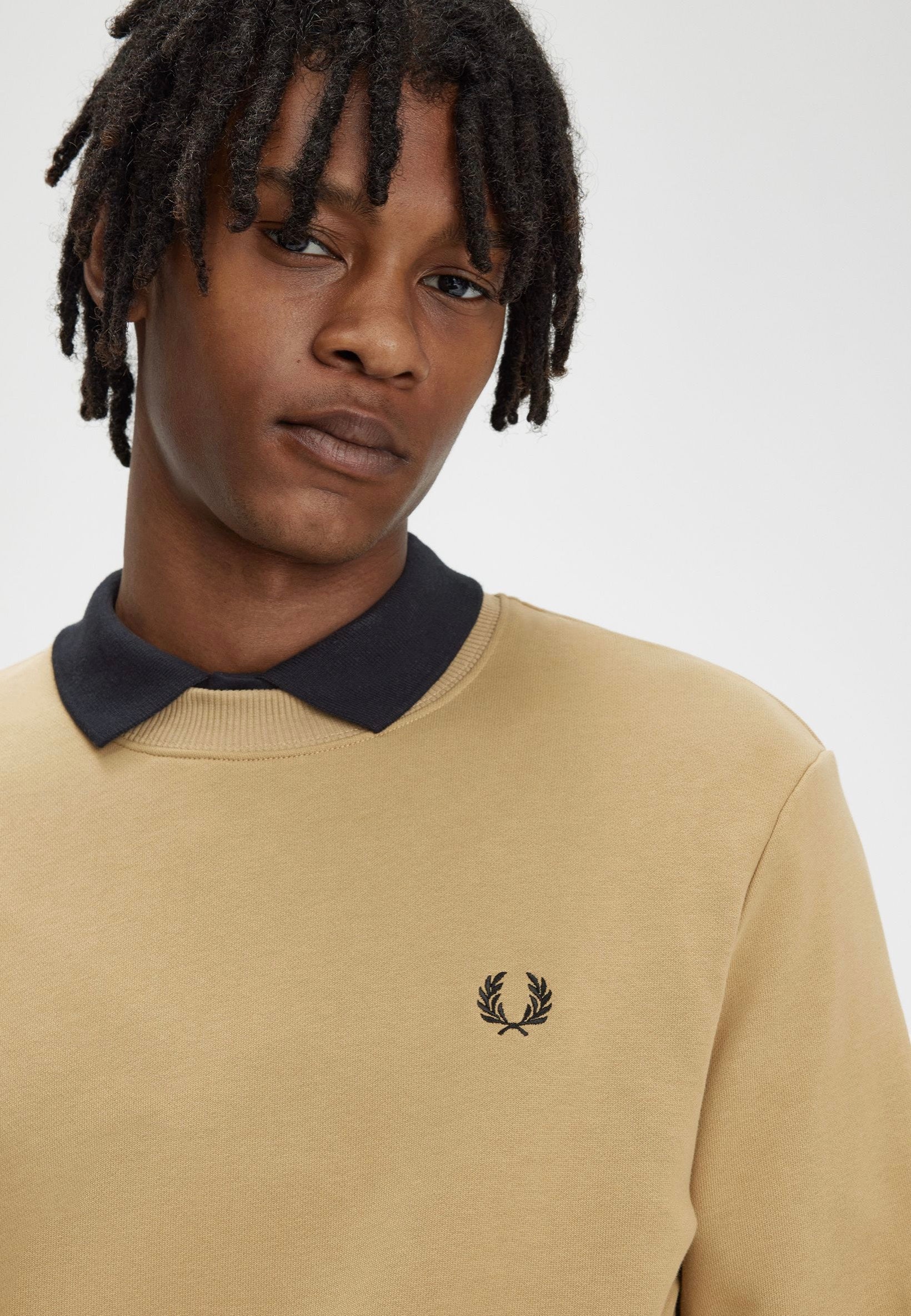 Fred Perry - Crew Neck Warm Stone/Black - Sweater | Men-Image