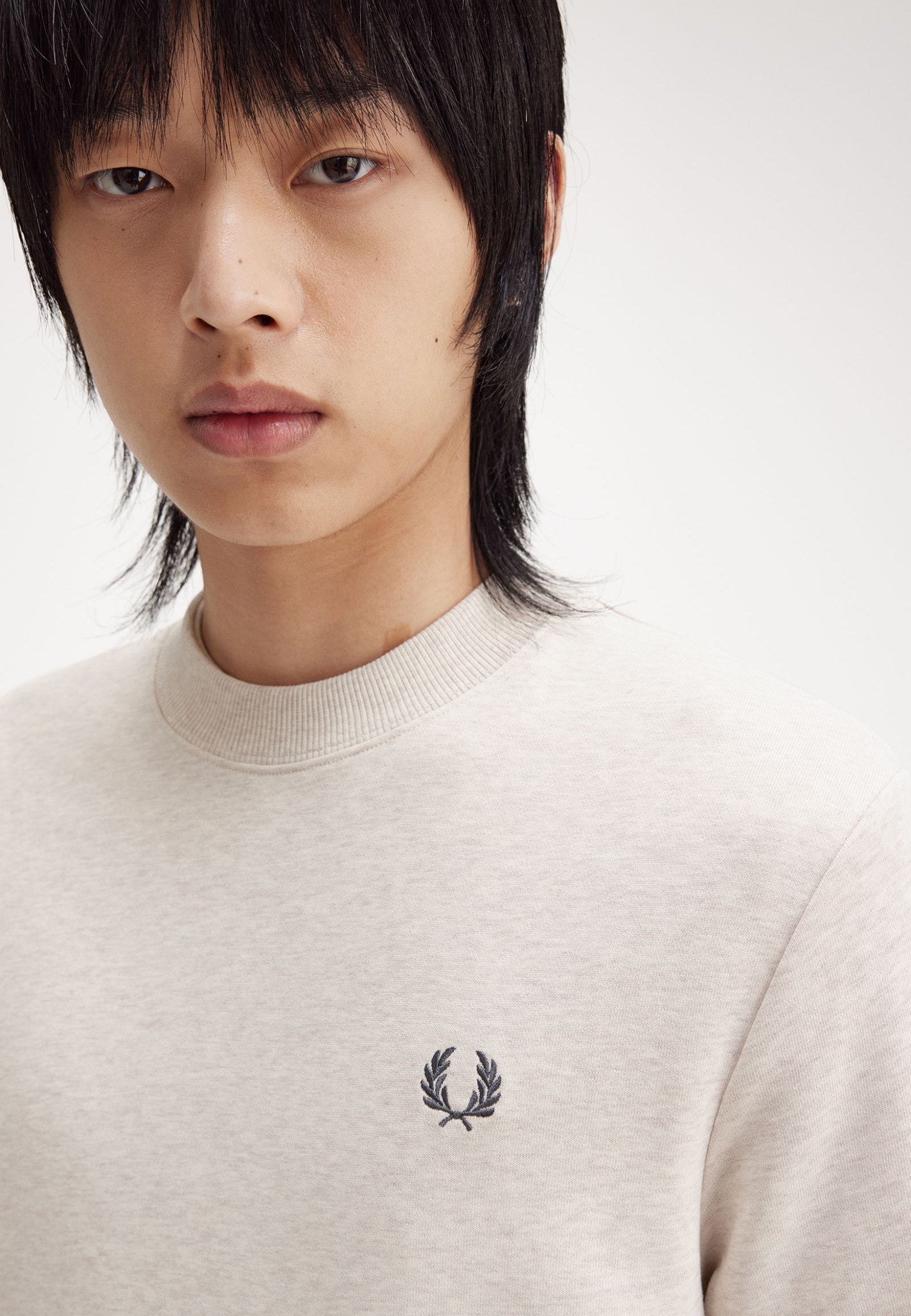 Fred Perry - Crew Neck Porridge Marl/Anchor Grey - Sweater | Men-Image