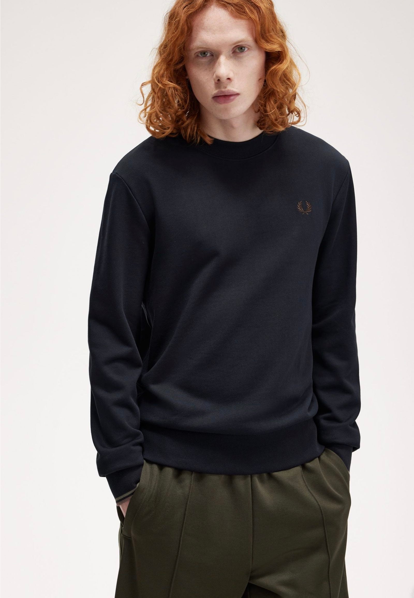 Fred Perry - Crew Neck Nvy/Lrlwgrn/Bric - Sweater | Men-Image