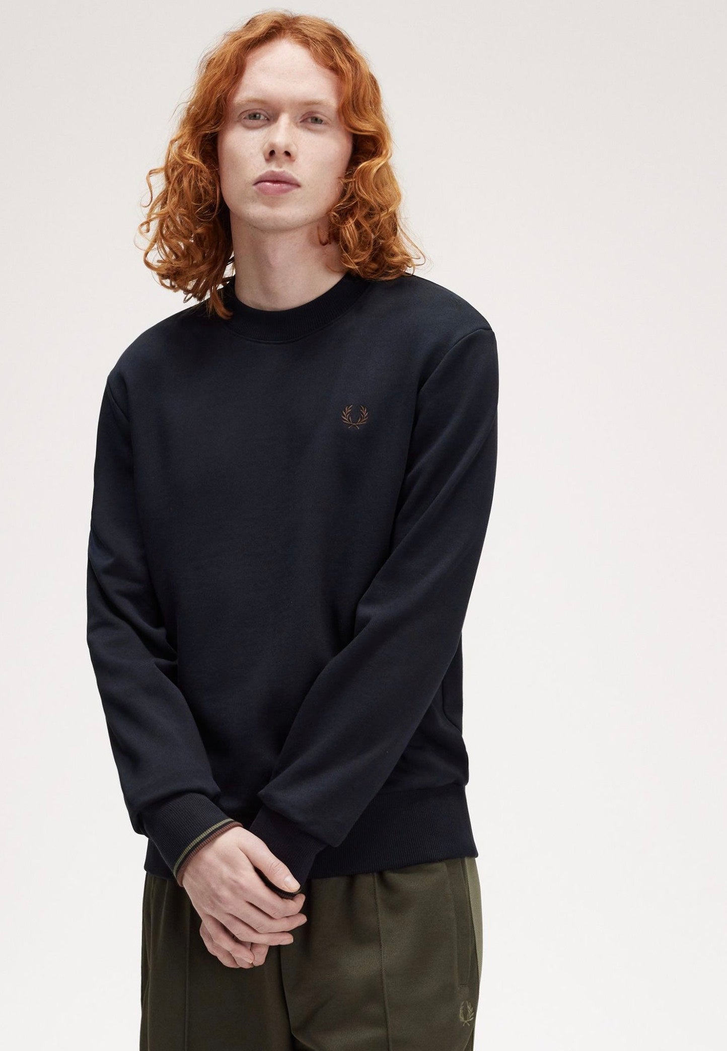 Fred Perry - Crew Neck Nvy/Lrlwgrn/Bric - Sweater | Men-Image