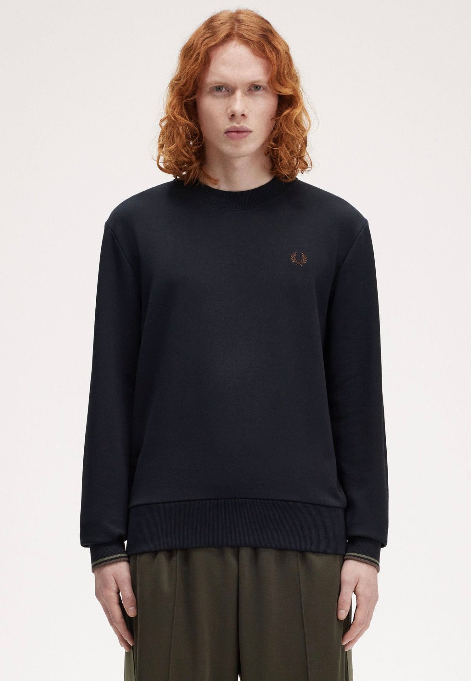 Fred Perry - Crew Neck Nvy/Lrlwgrn/Bric - Sweater | Men-Image