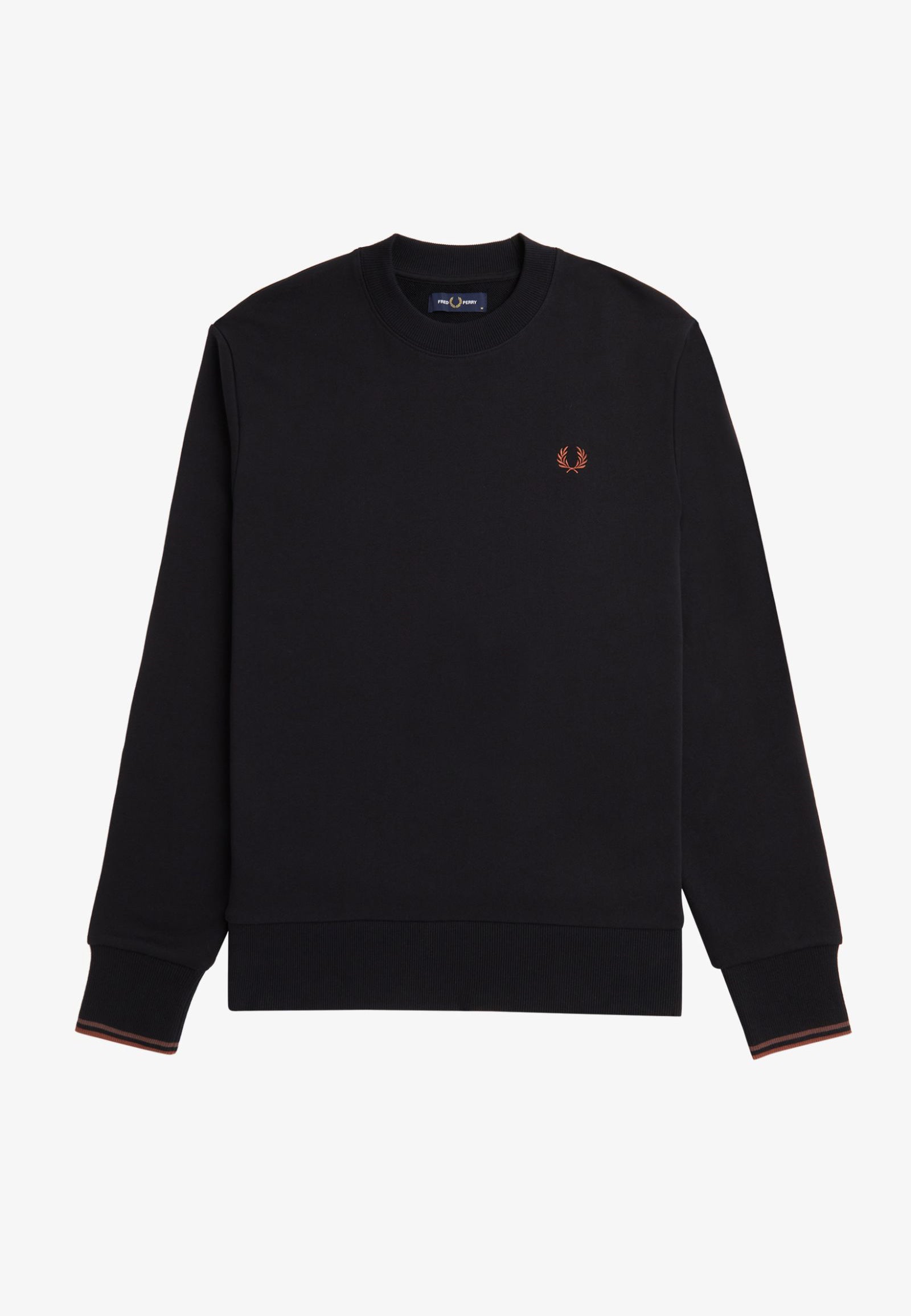 Fred Perry - Crew Neck Black/Whisky Brown - Sweater | Men-Image