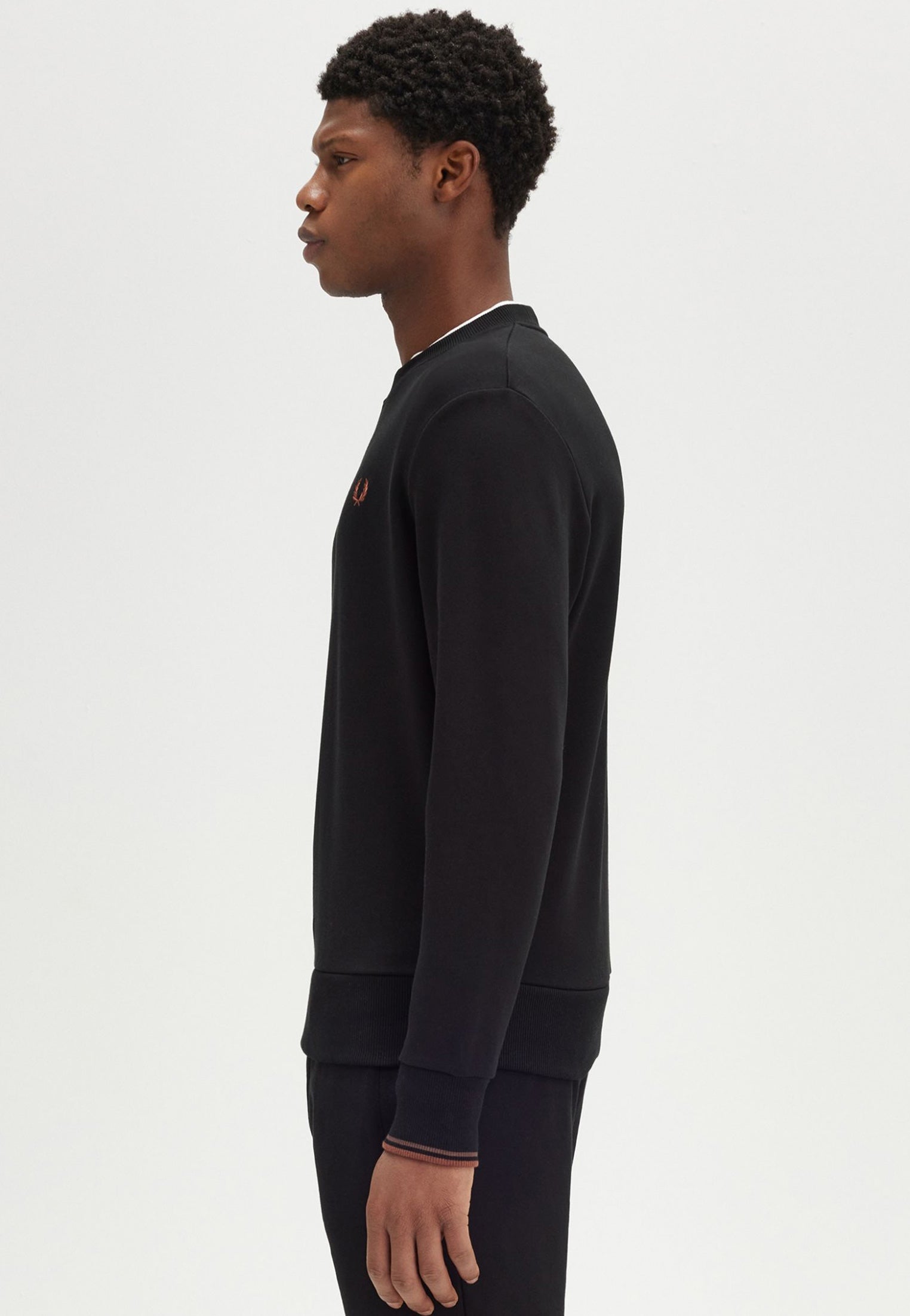 Fred Perry - Crew Neck Black/Whisky Brown - Sweater | Men-Image