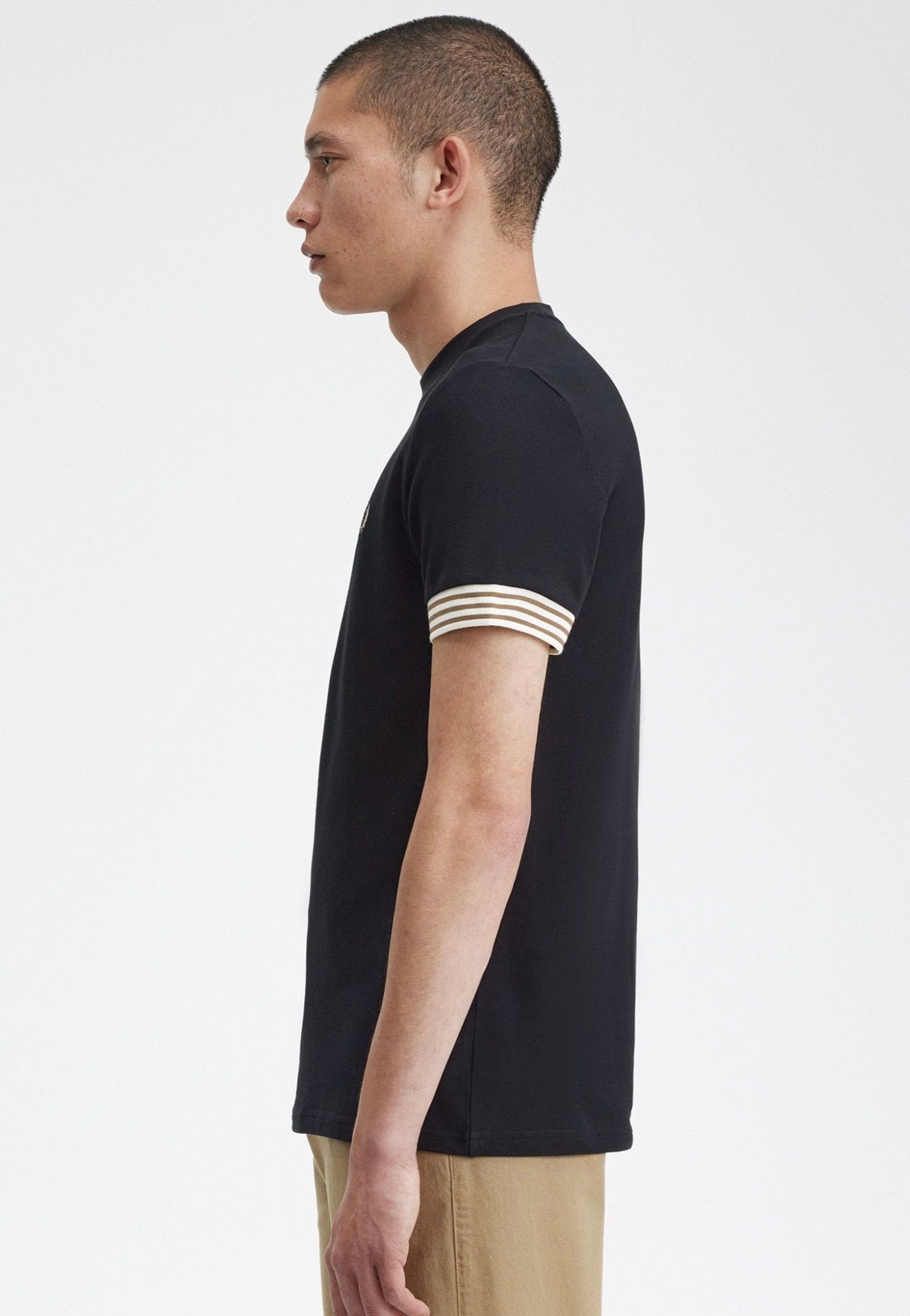 Fred Perry - Striped Cuff Black - T-Shirt | Men-Image