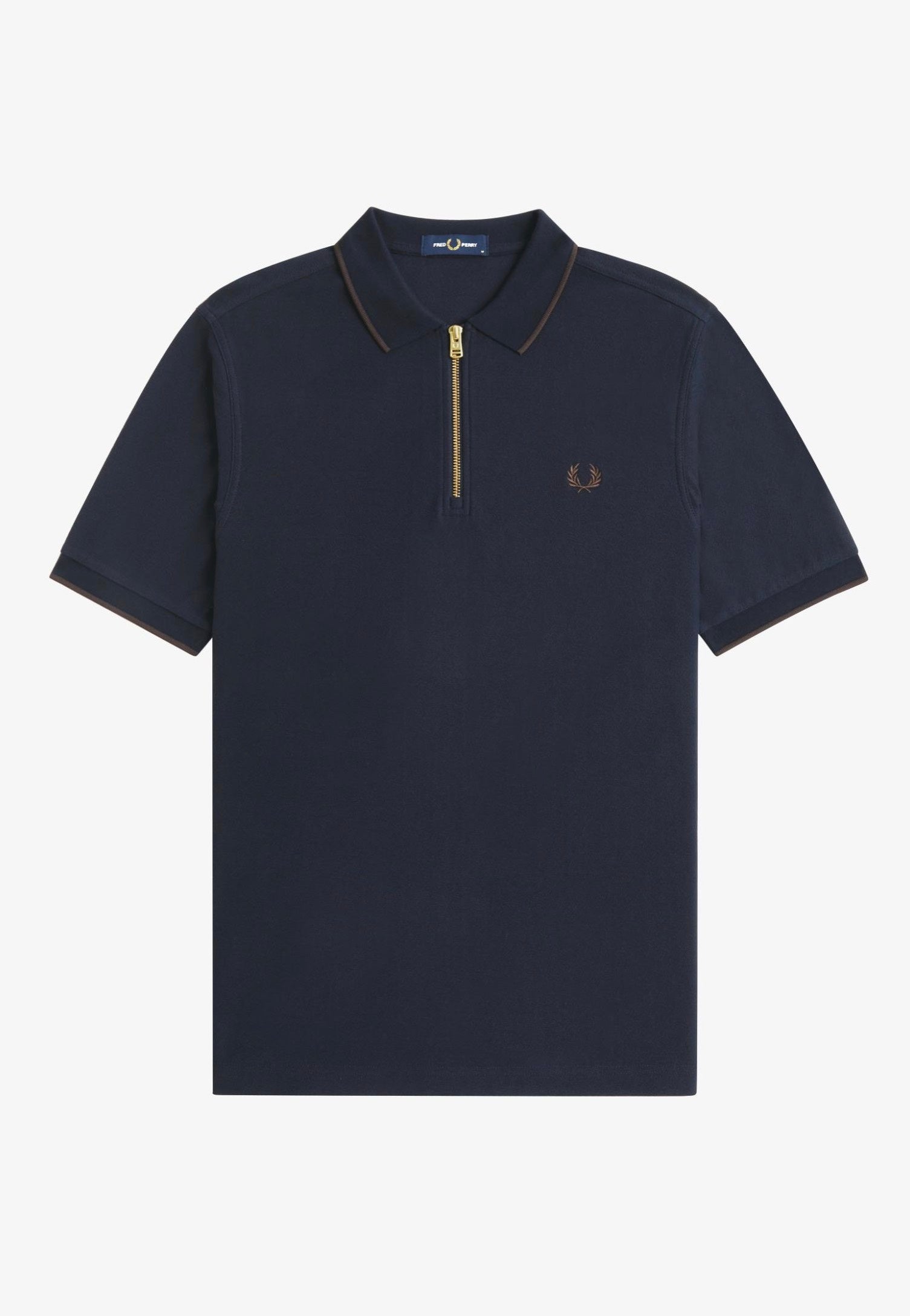 Fred Perry - Crepe Pique Zip Neck Navy - Polo | Men-Image