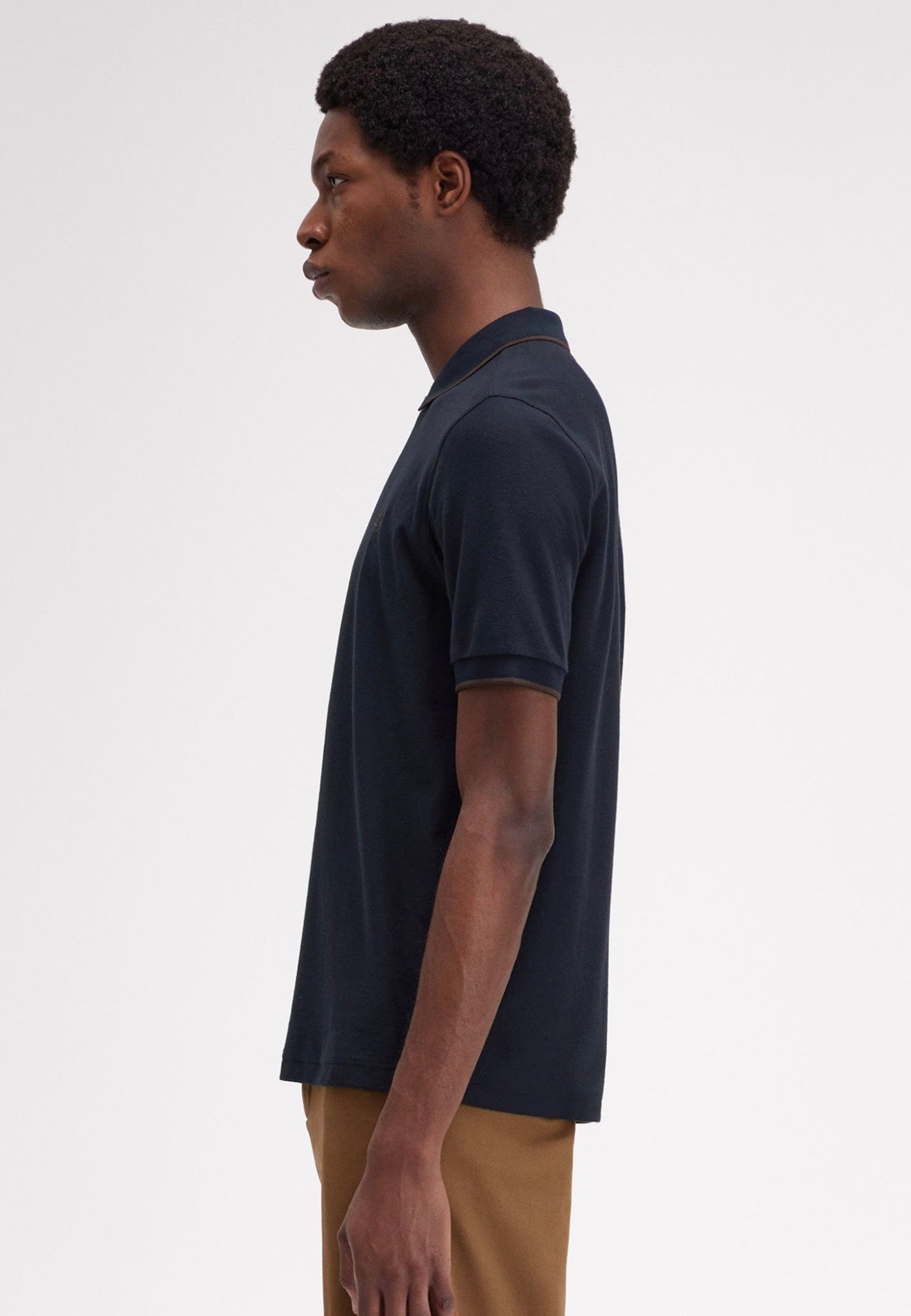 Fred Perry - Crepe Pique Zip Neck Navy - Polo | Men-Image