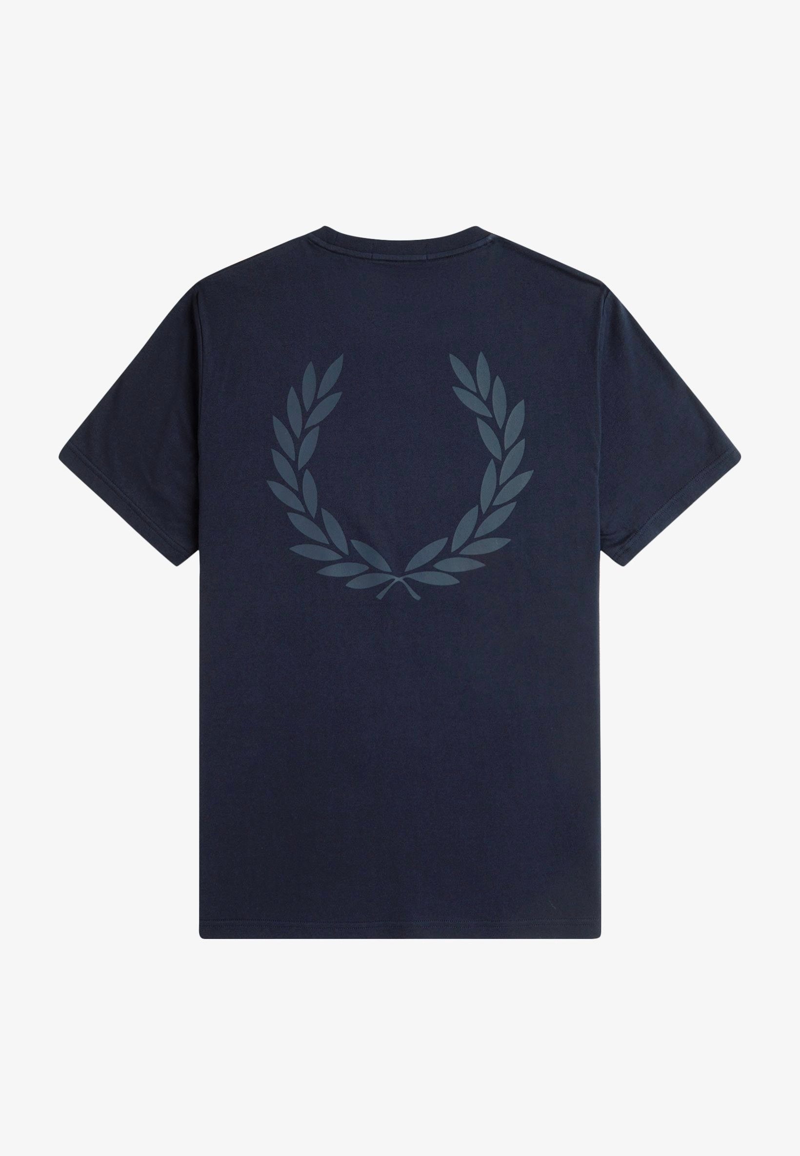 Fred Perry - Rear Powder Laurel Graphic Navy - T-Shirt | Men-Image