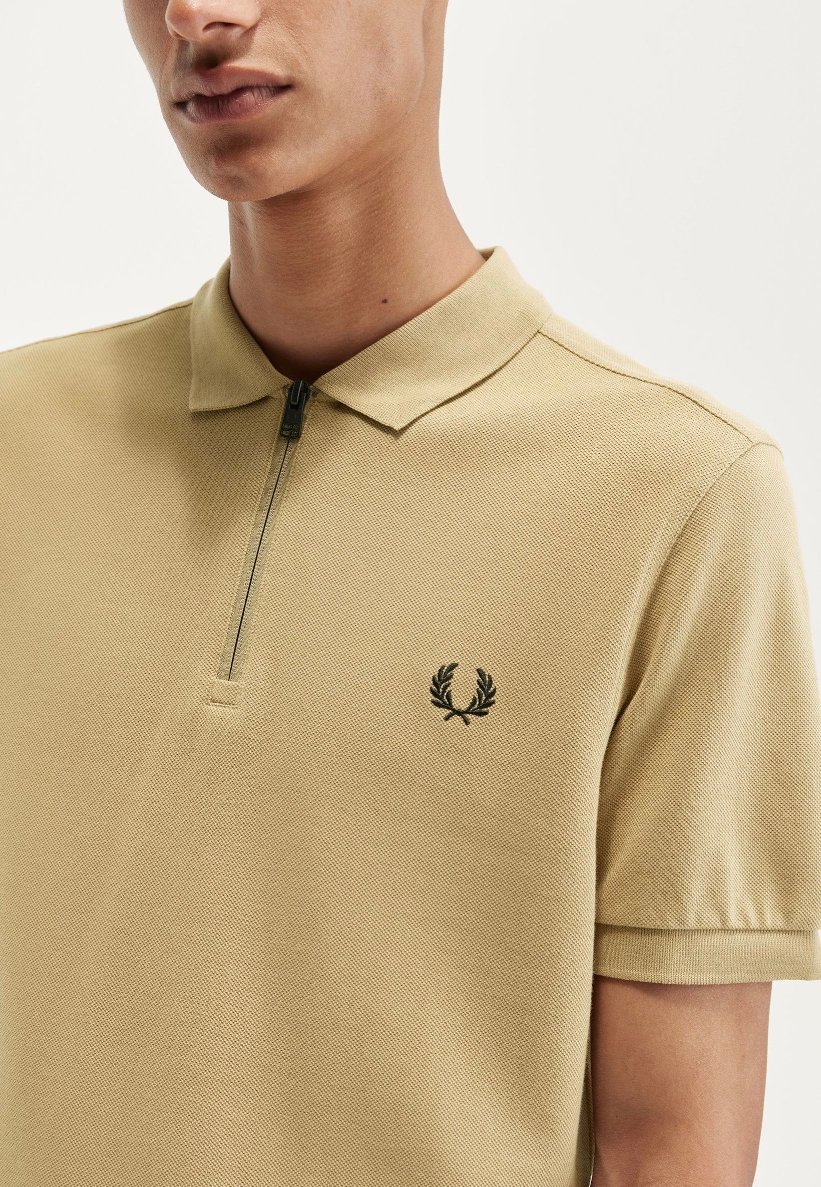 Fred Perry - Sport 1 Zip Neck Warm Stone - Polo | Men-Image