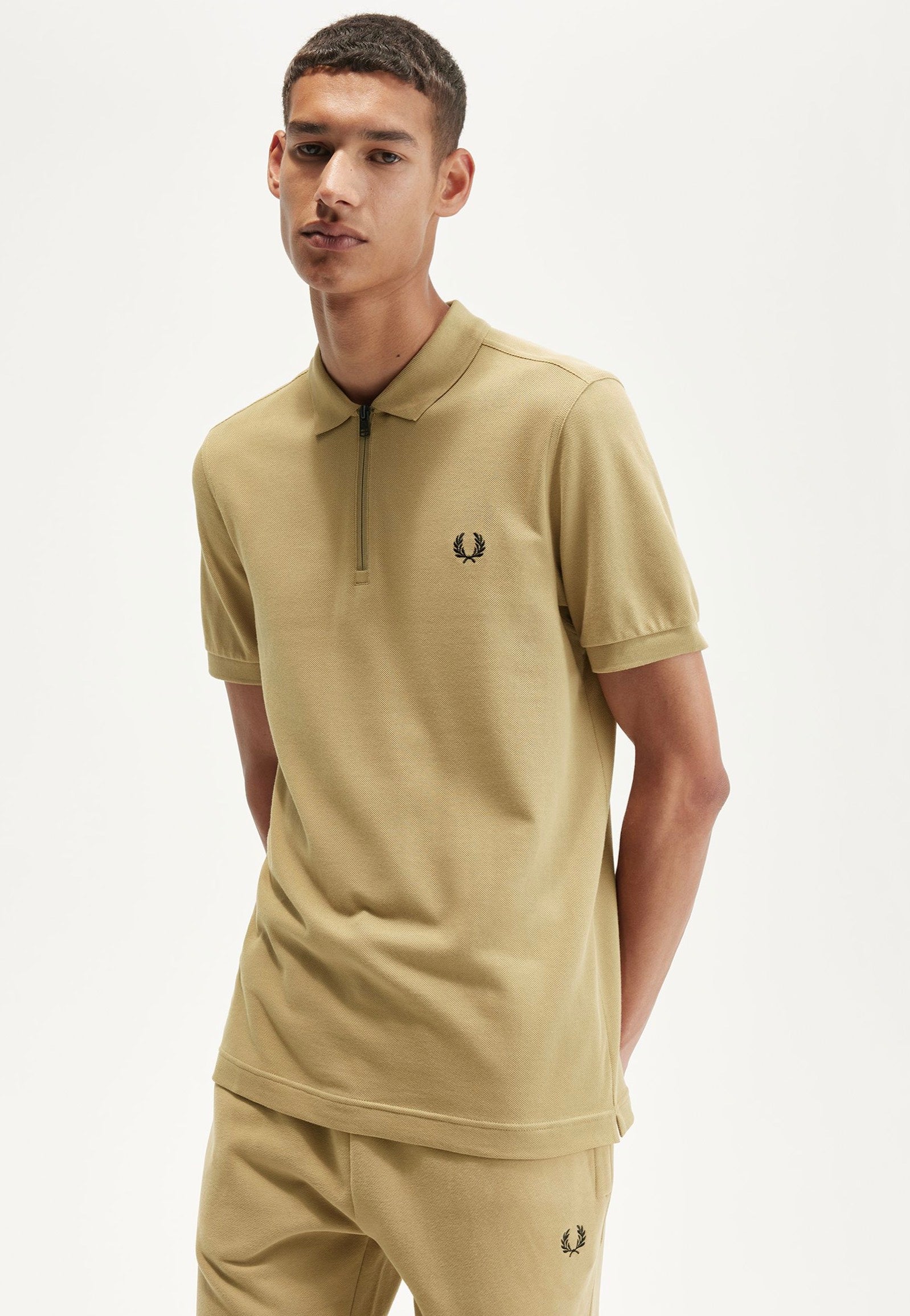 Fred Perry - Sport 1 Zip Neck Warm Stone - Polo | Men-Image