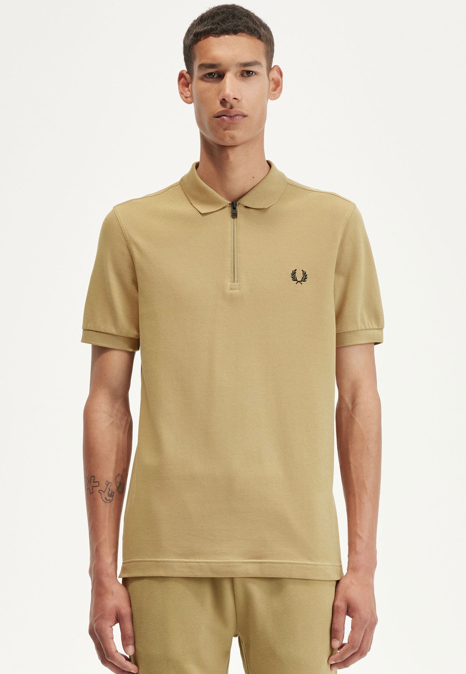 Fred Perry - Sport 1 Zip Neck Warm Stone - Polo | Men-Image