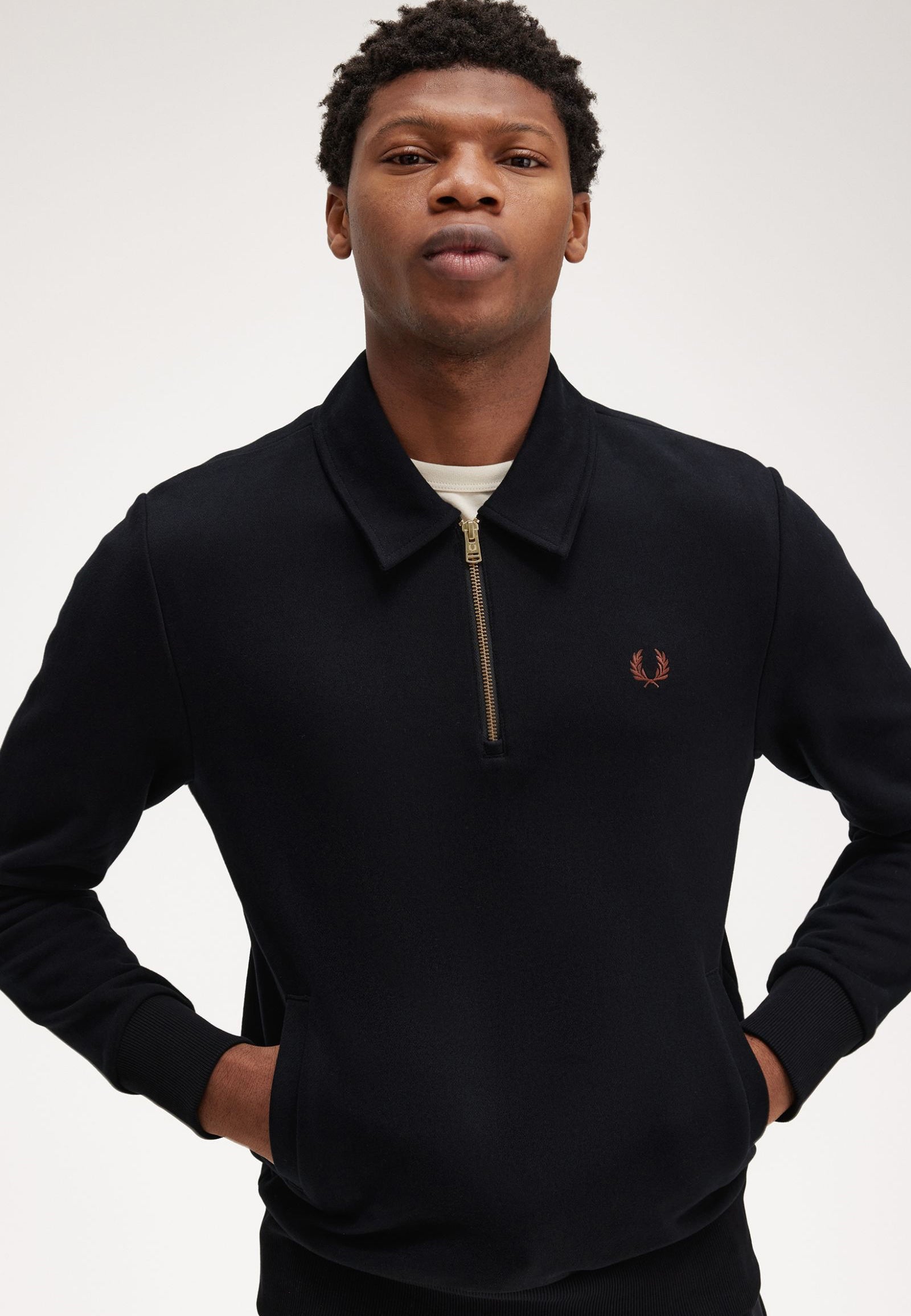 Fred Perry - Half Zip Black - Sweater | Men-Image