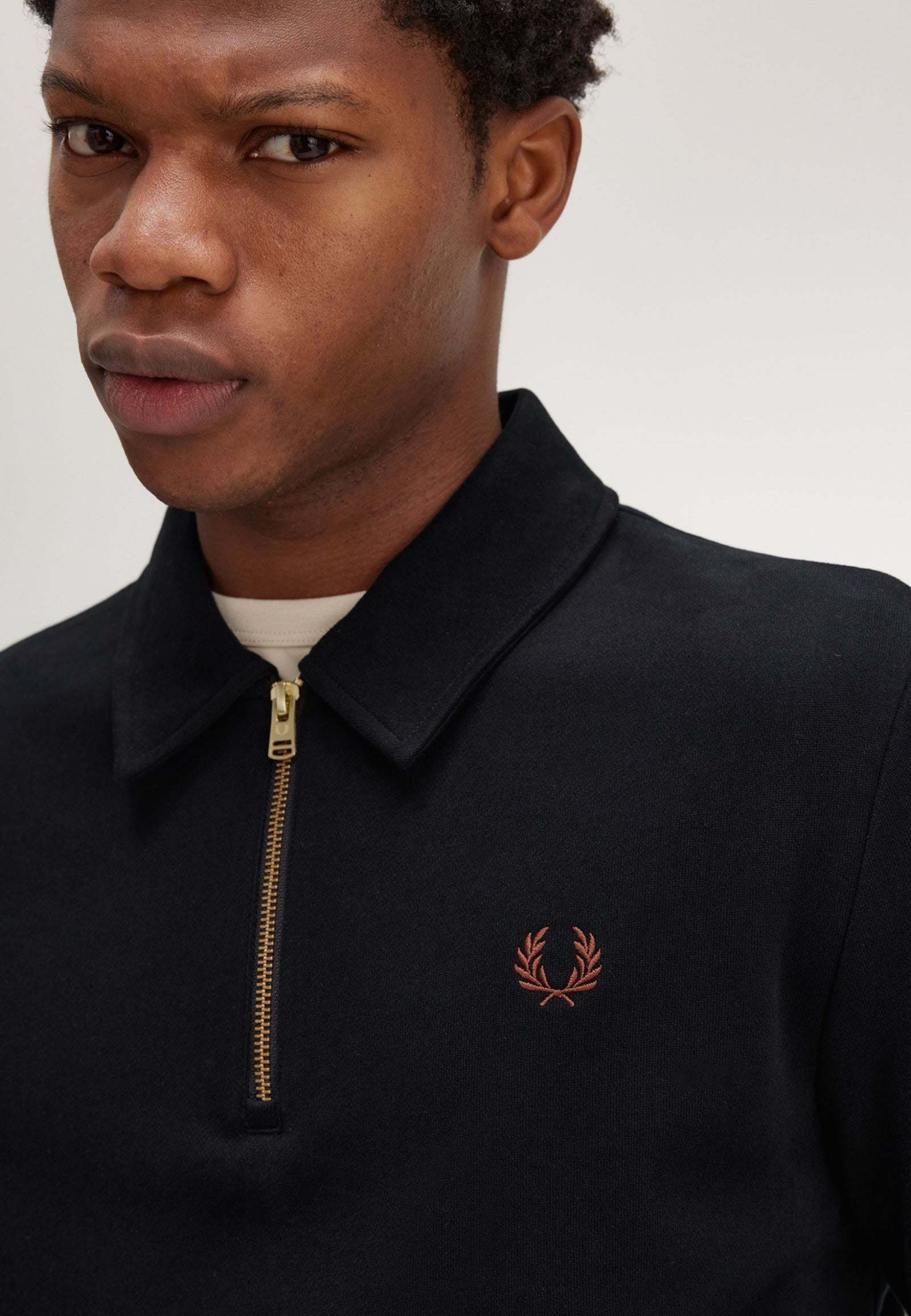 Fred Perry - Half Zip Black - Sweater | Men-Image