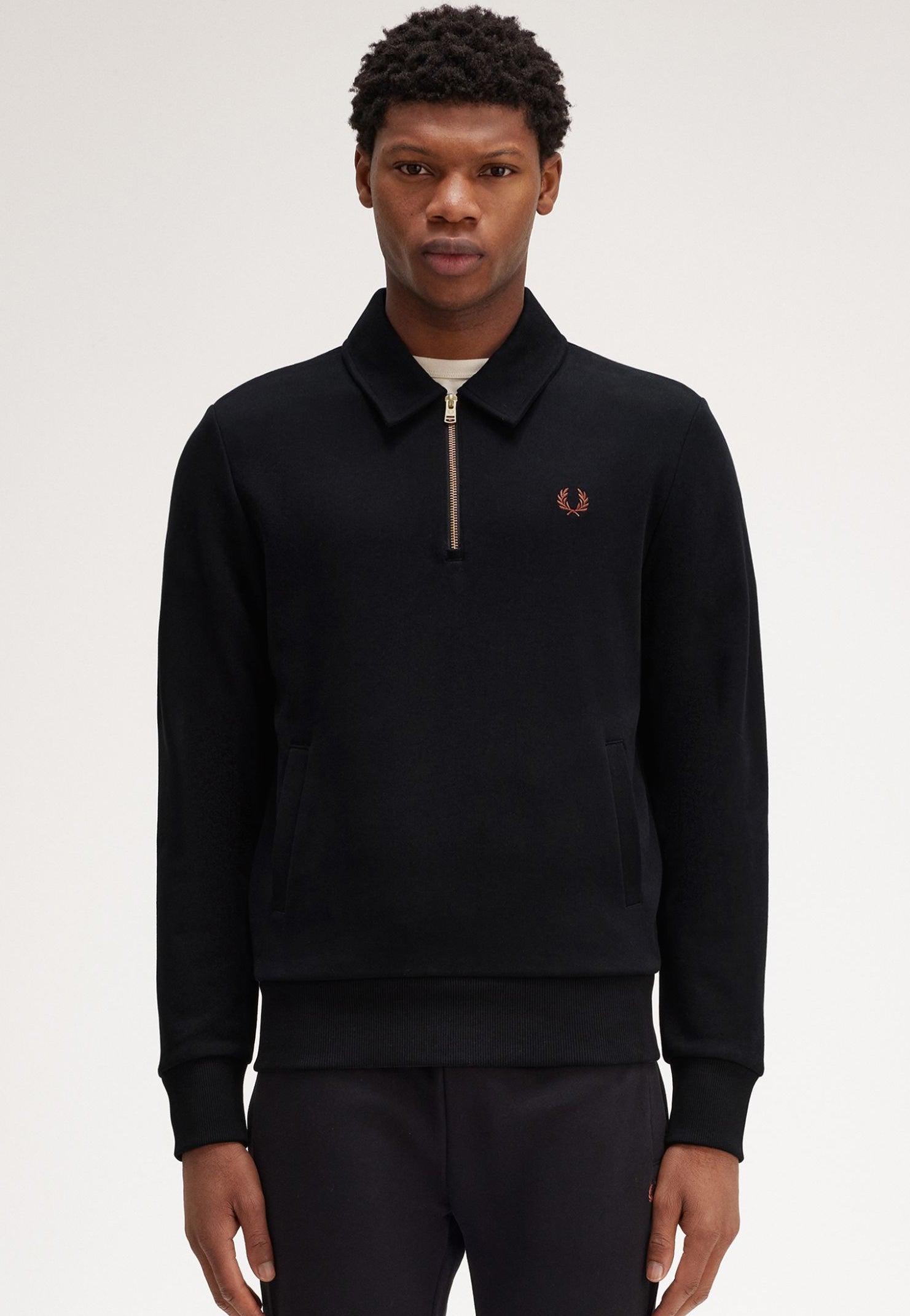 Fred Perry - Half Zip Black - Sweater | Men-Image