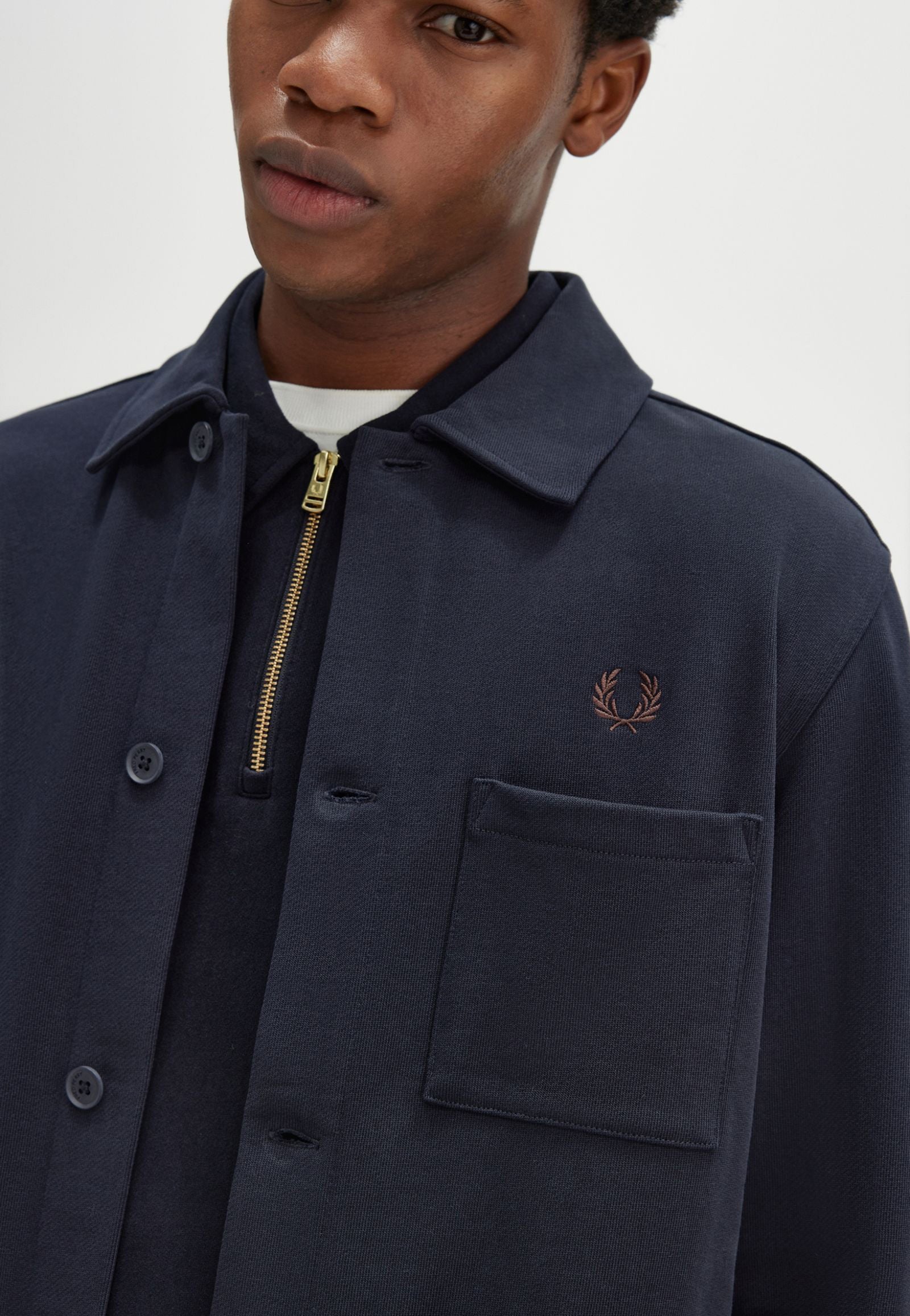 Fred Perry - Heavyweight Sweat Navy - Jacket | Men-Image