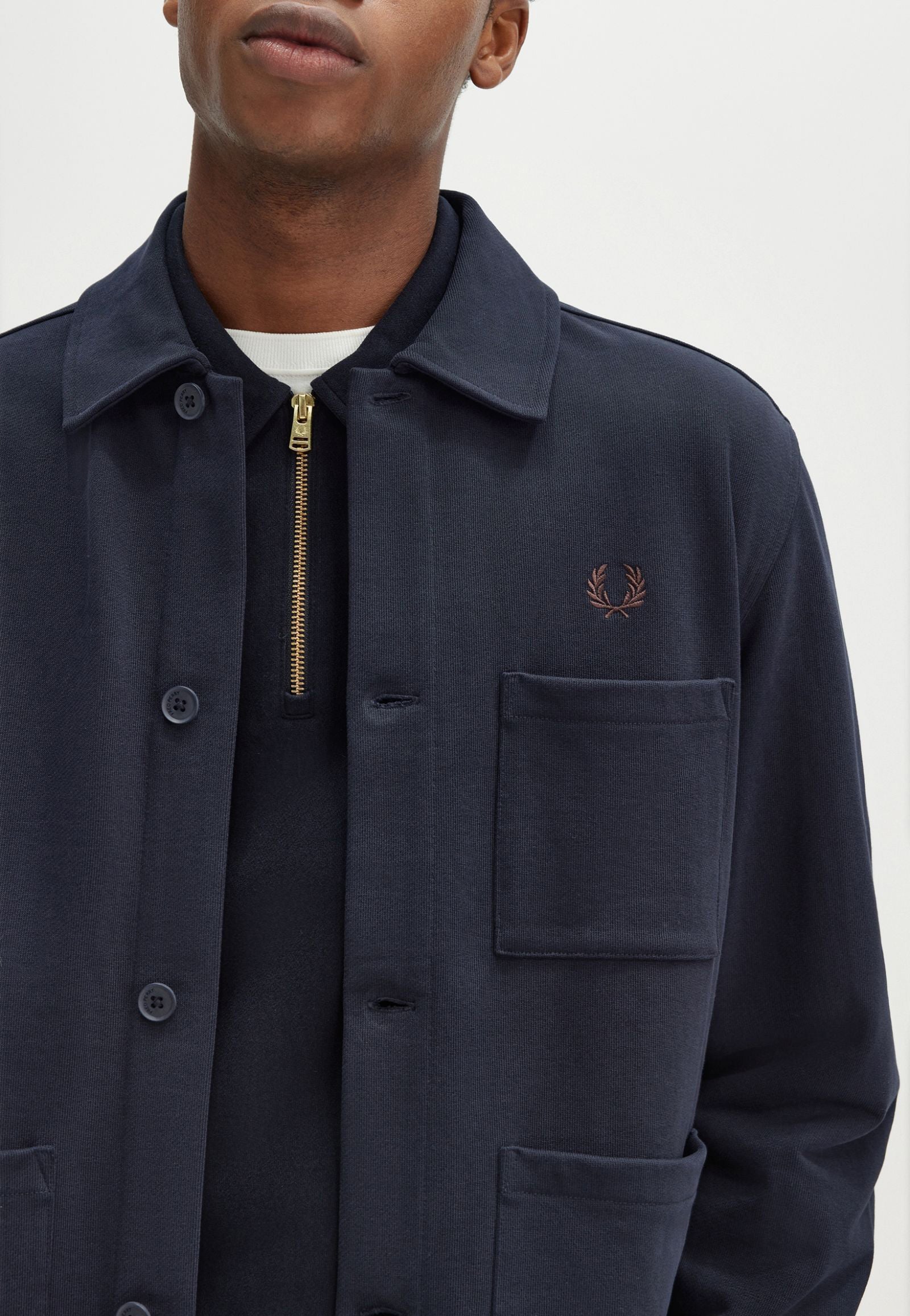 Fred Perry - Heavyweight Sweat Navy - Jacket | Men-Image