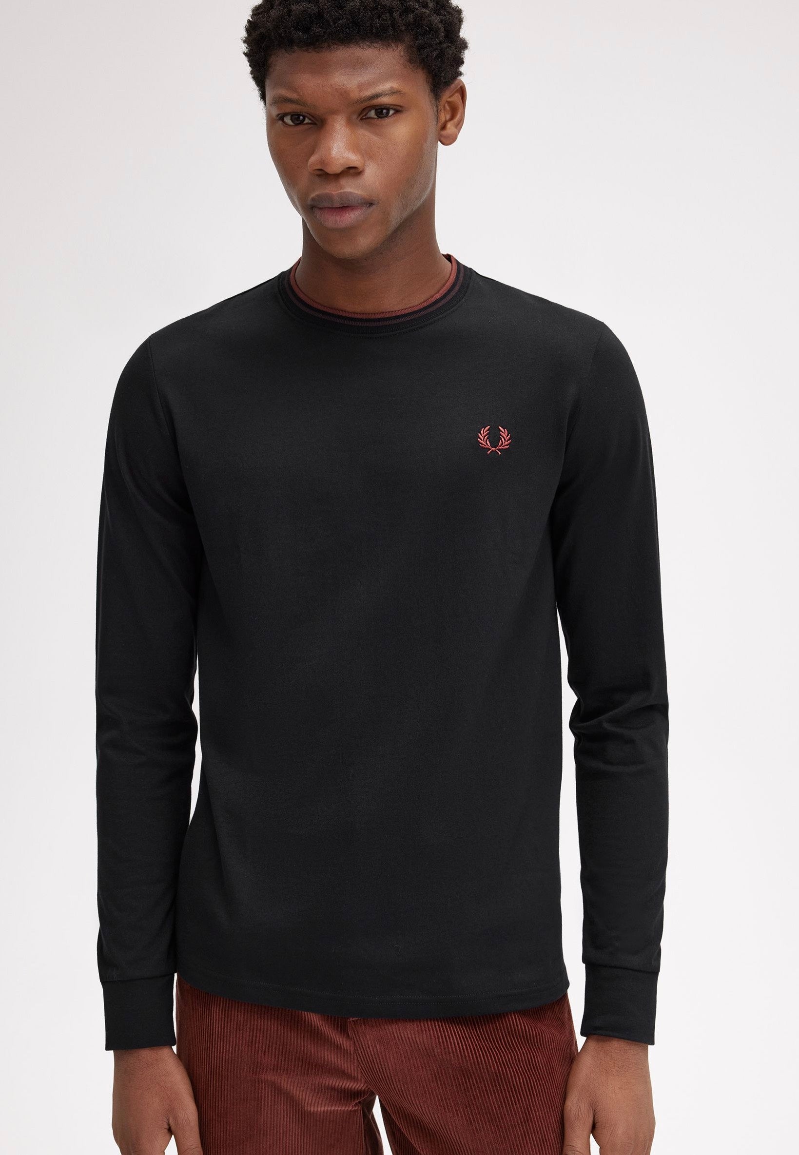 Fred Perry - Twin Tipped Black/Carrington Road Brick/Whisky Brown - Longsleeve | Men-Image