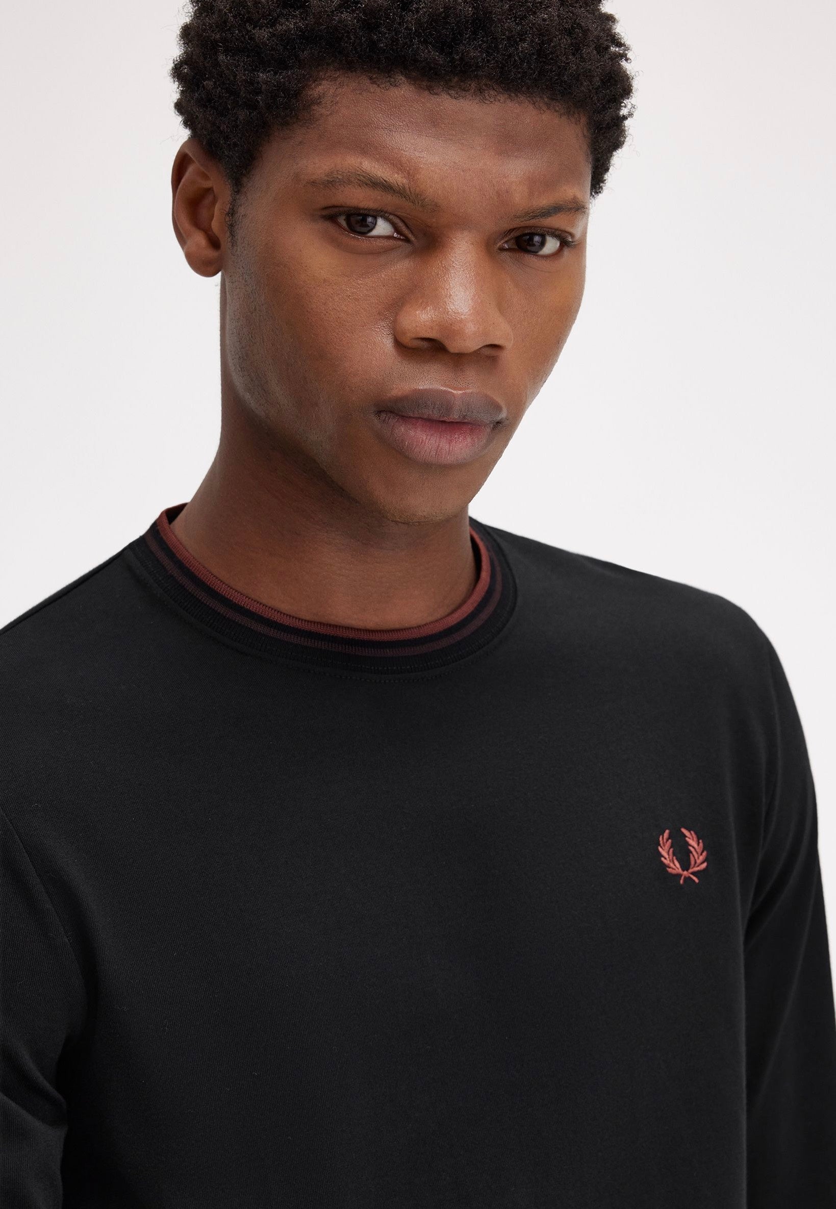 Fred Perry - Twin Tipped Black/Carrington Road Brick/Whisky Brown - Longsleeve | Men-Image