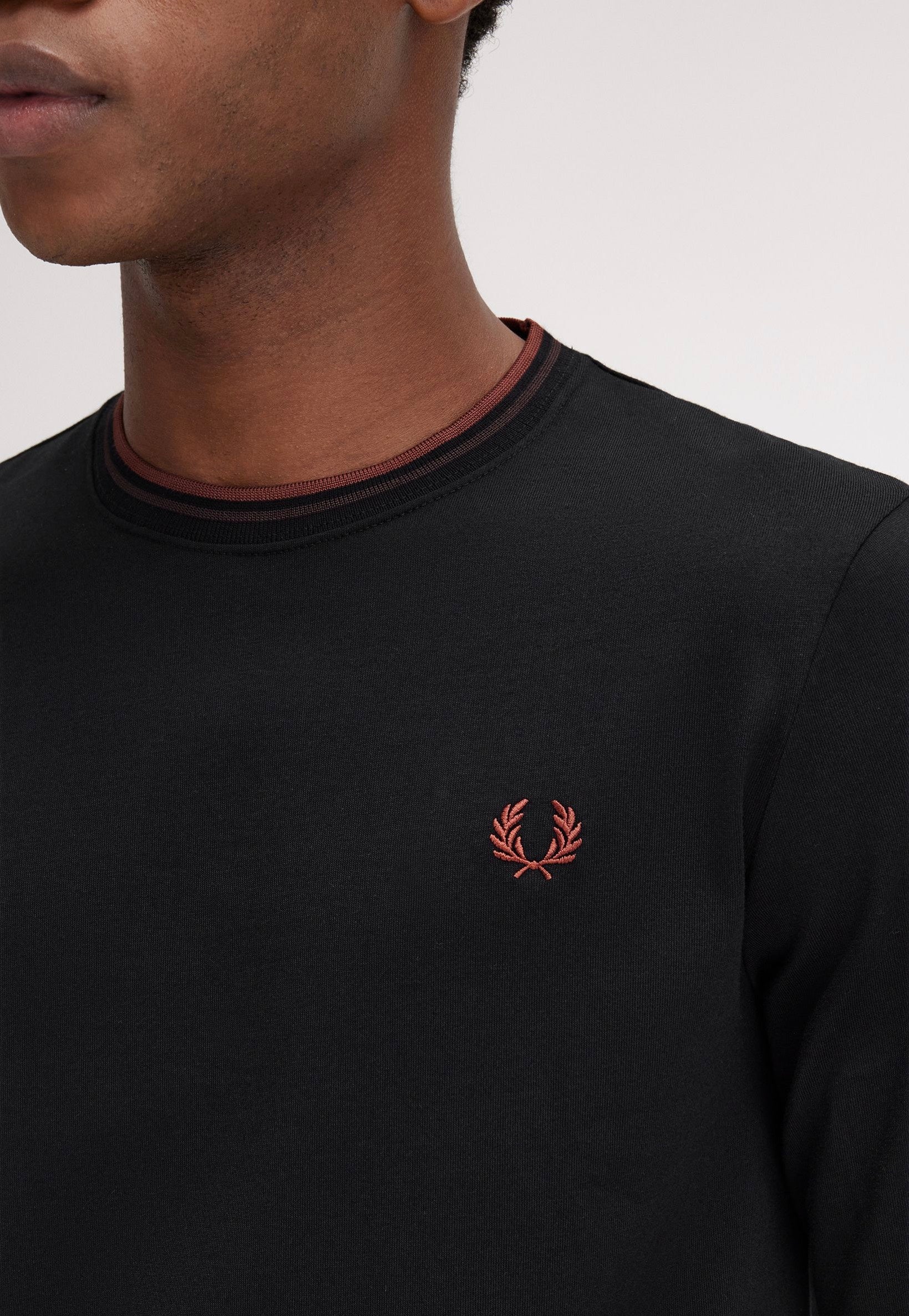 Fred Perry - Twin Tipped Black/Carrington Road Brick/Whisky Brown - Longsleeve | Men-Image