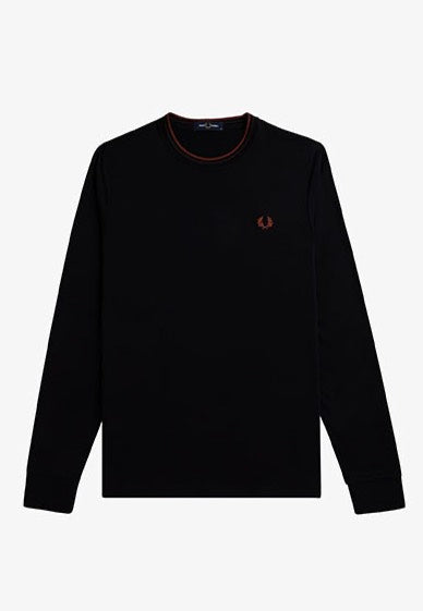 Fred Perry - Twin Tipped Black/Carrington Road Brick/Whisky Brown - Longsleeve | Men-Image