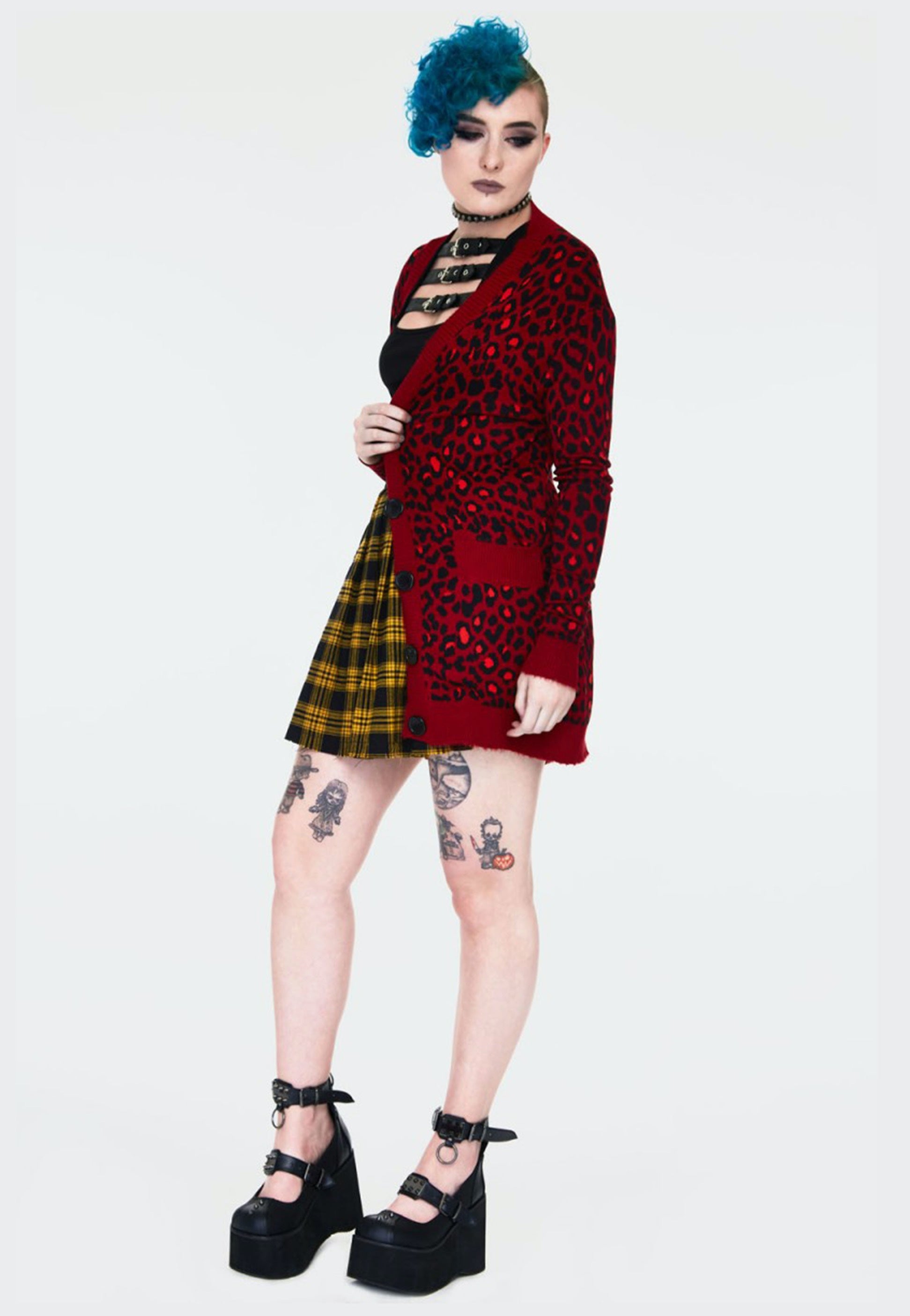 Jawbreaker - Maneater Red Leopard Print Oversized Red - Cardigan | Women-Image