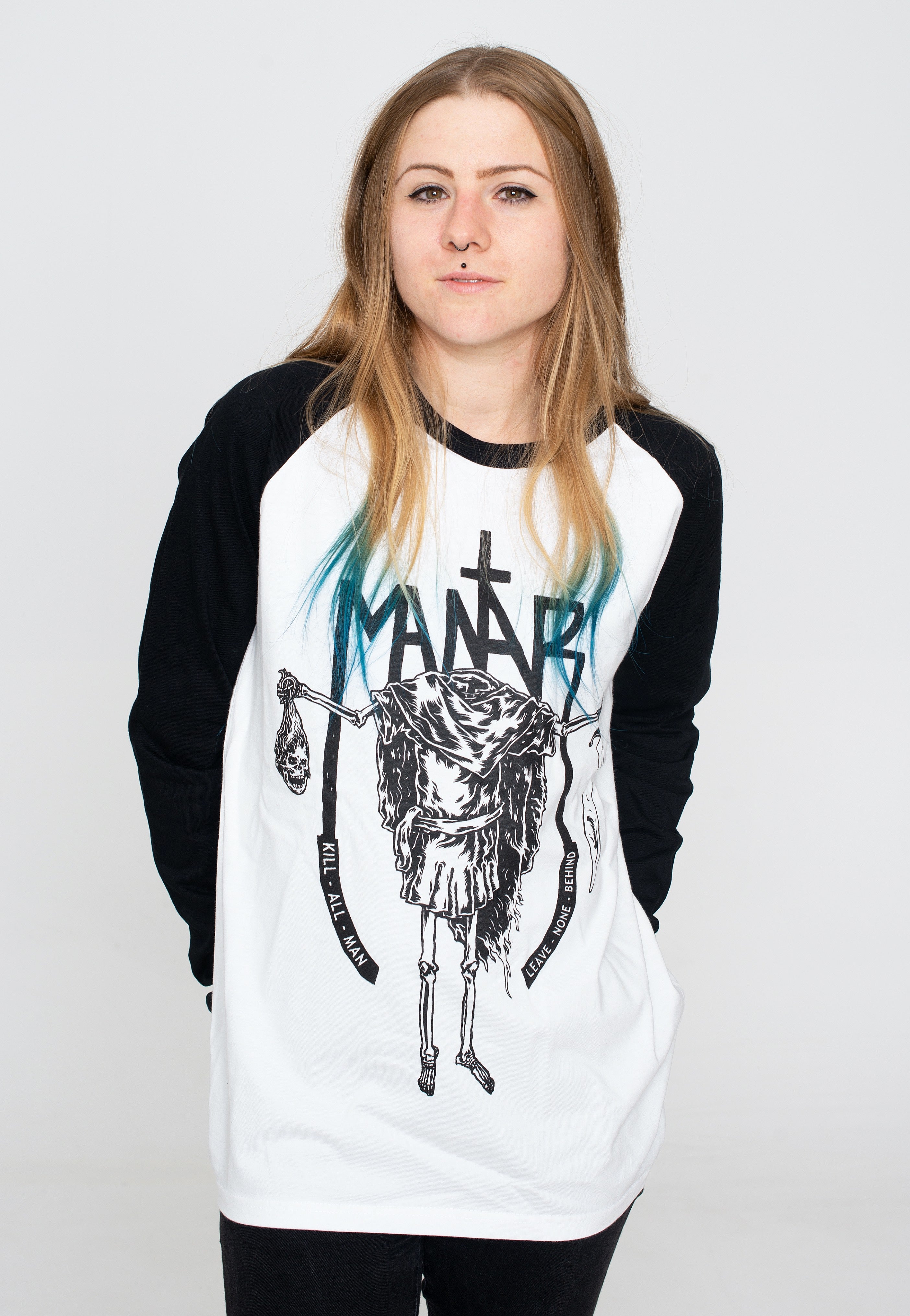 Mantar - Kill All Man White/Black - Longsleeve | Women-Image