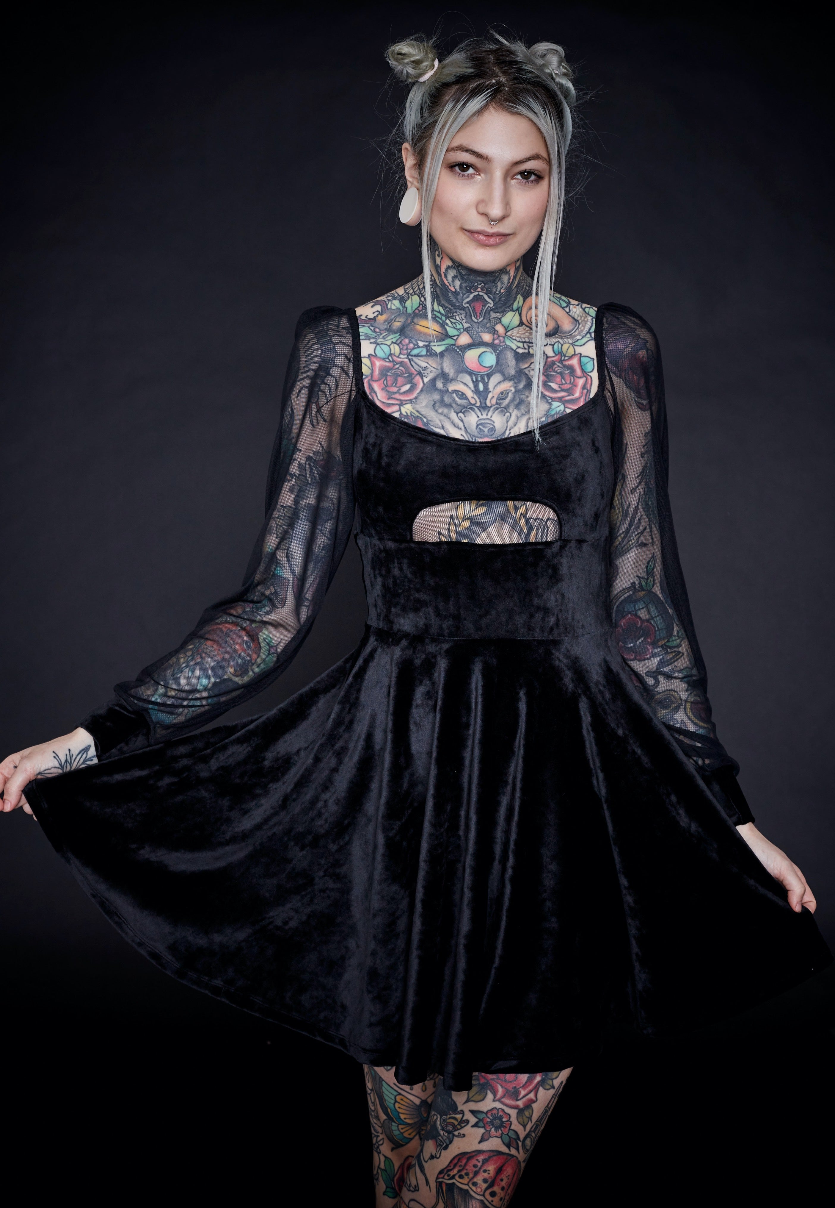 InternetXDoll - Skaterdress Luna Black - Dress | Women-Image