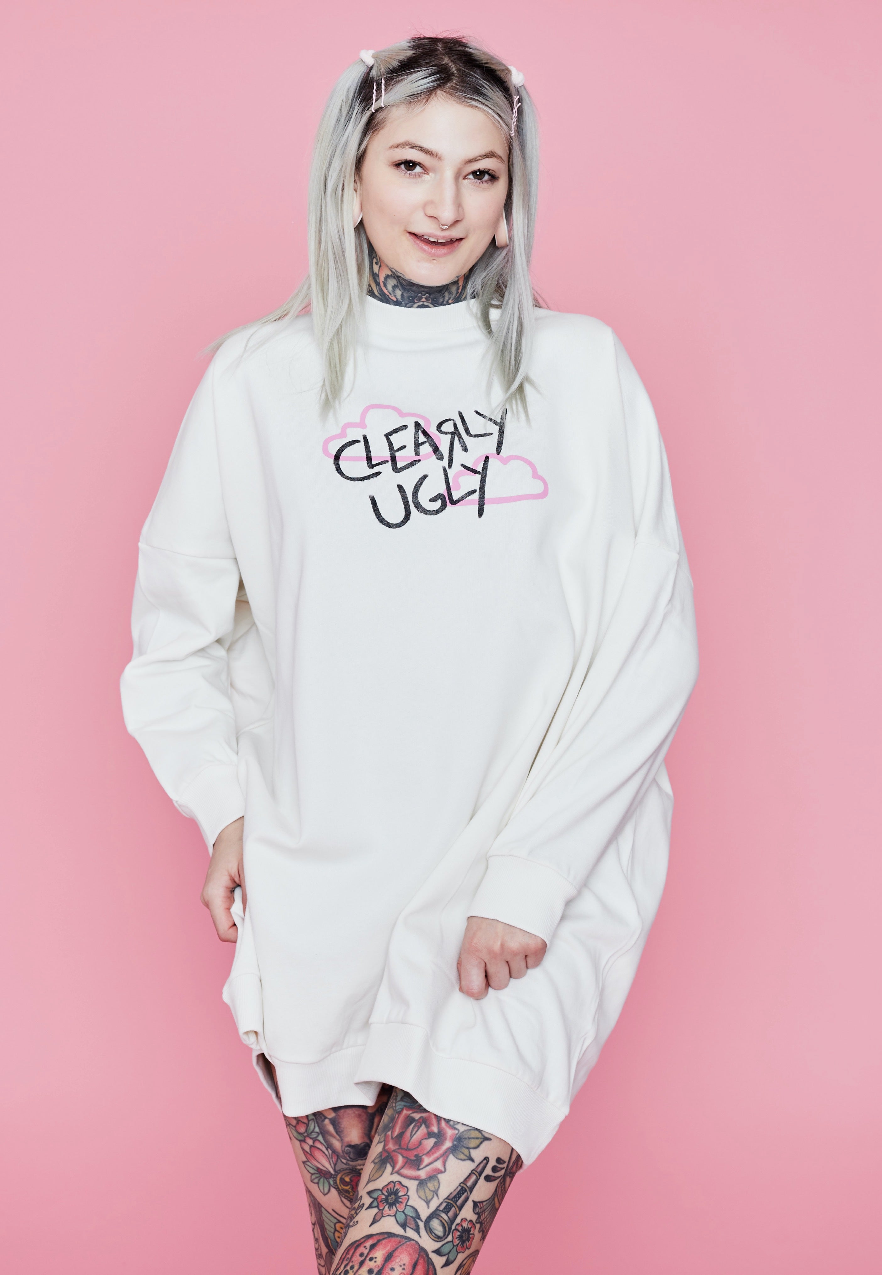 Clearly Ugly - Up In The Clouds Sweater Beige - Dress | Women-Image