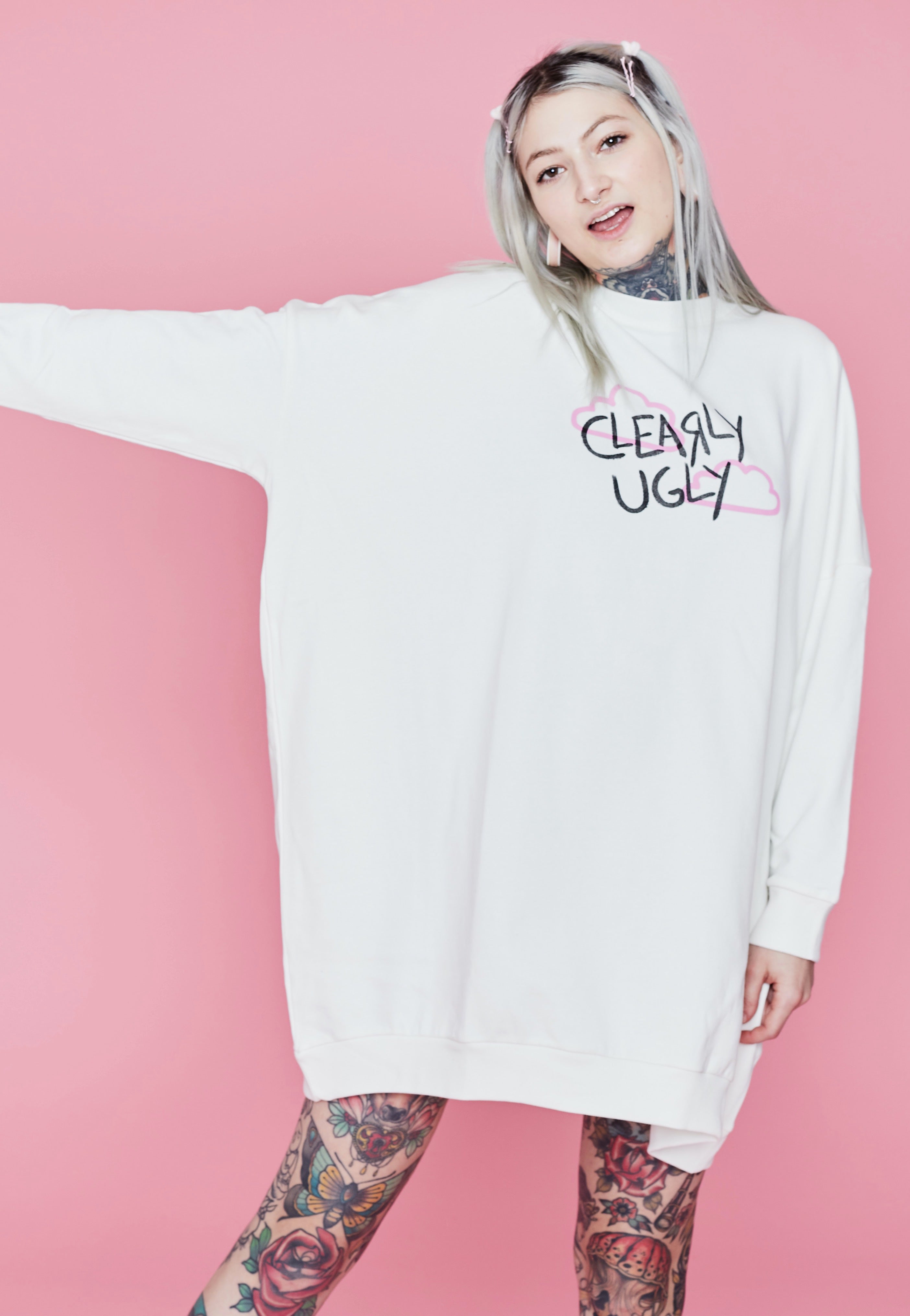 Clearly Ugly - Up In The Clouds Sweater Beige - Dress | Women-Image