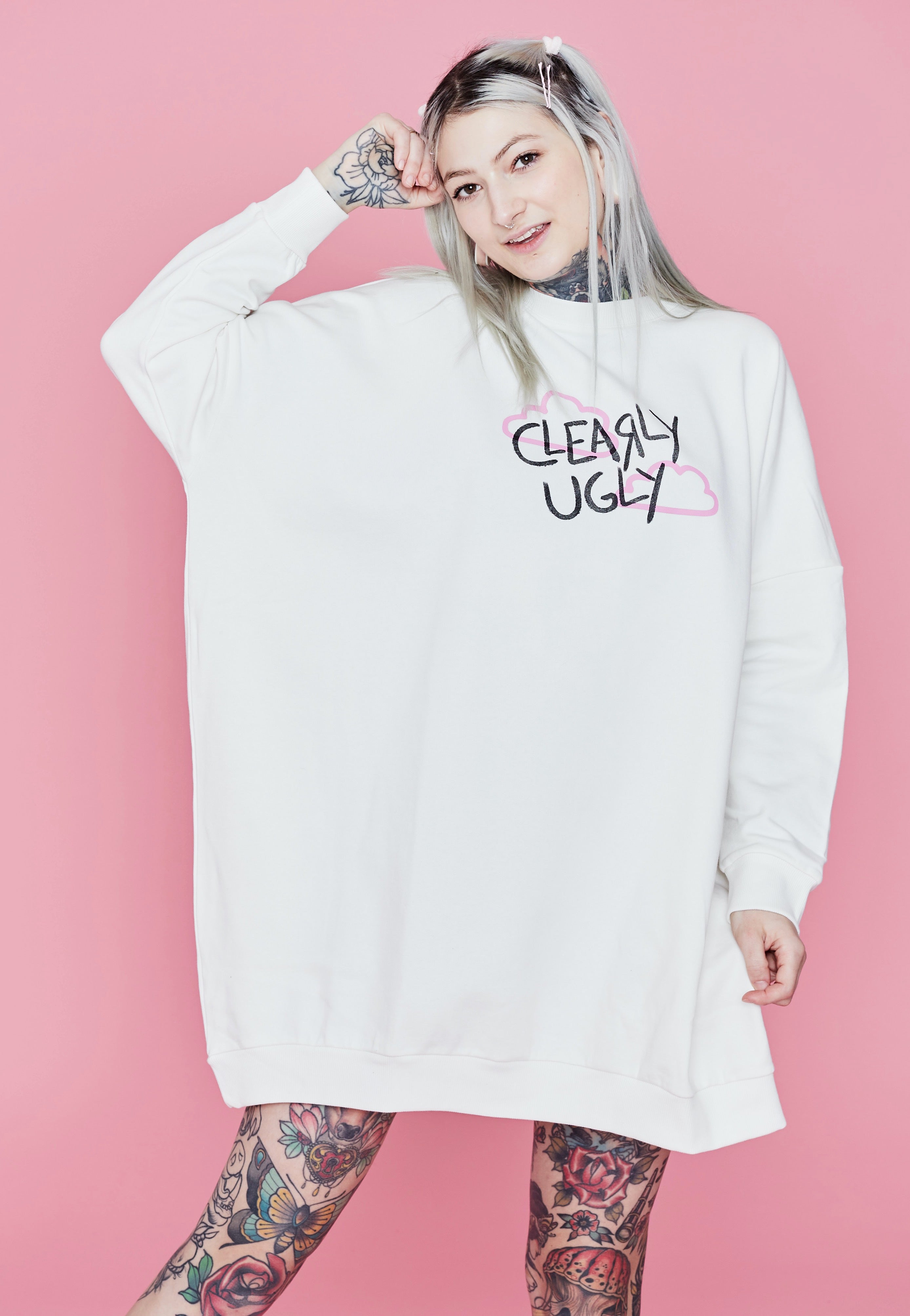 Clearly Ugly - Up In The Clouds Sweater Beige - Dress | Women-Image