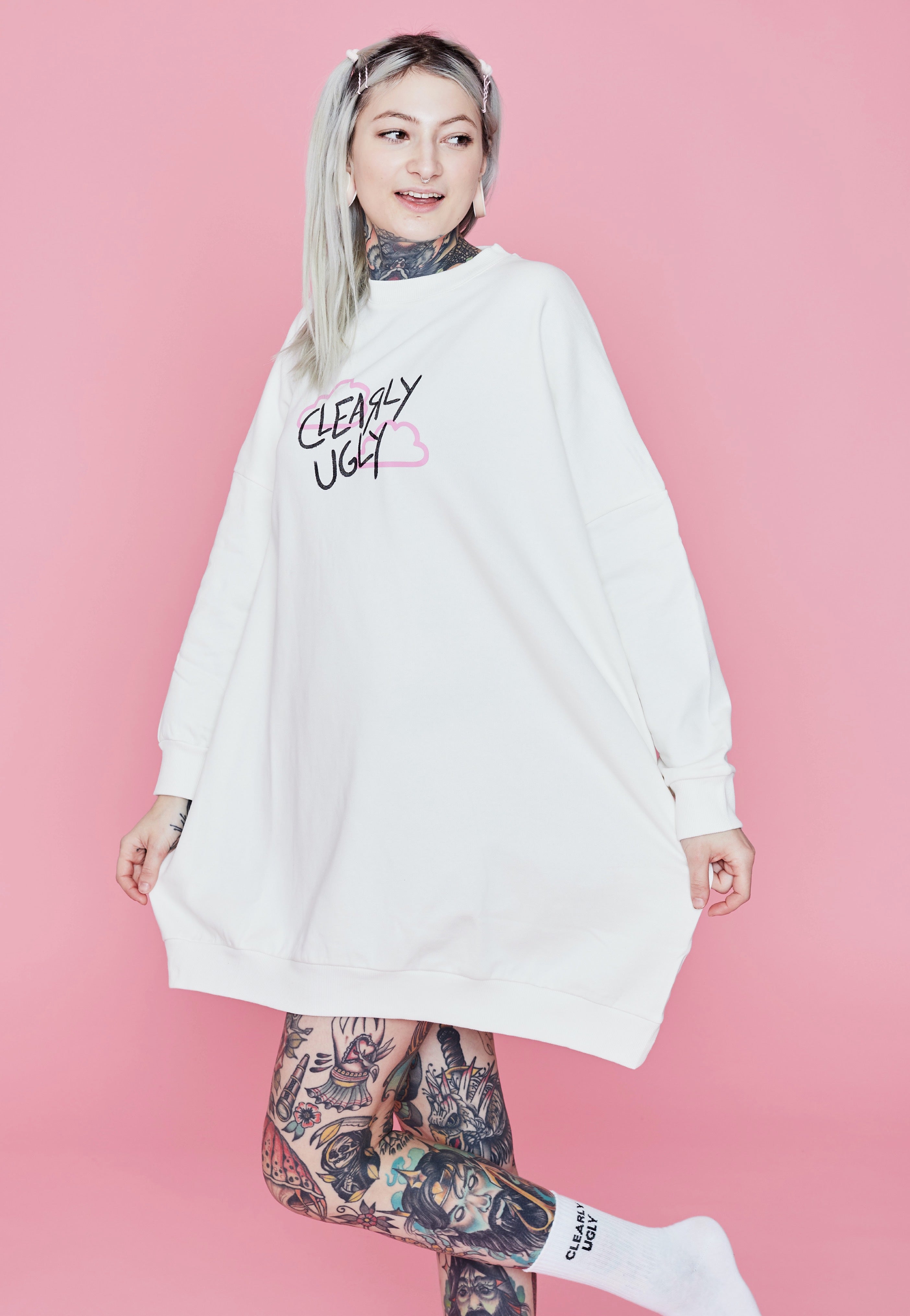 Clearly Ugly - Up In The Clouds Sweater Beige - Dress | Women-Image