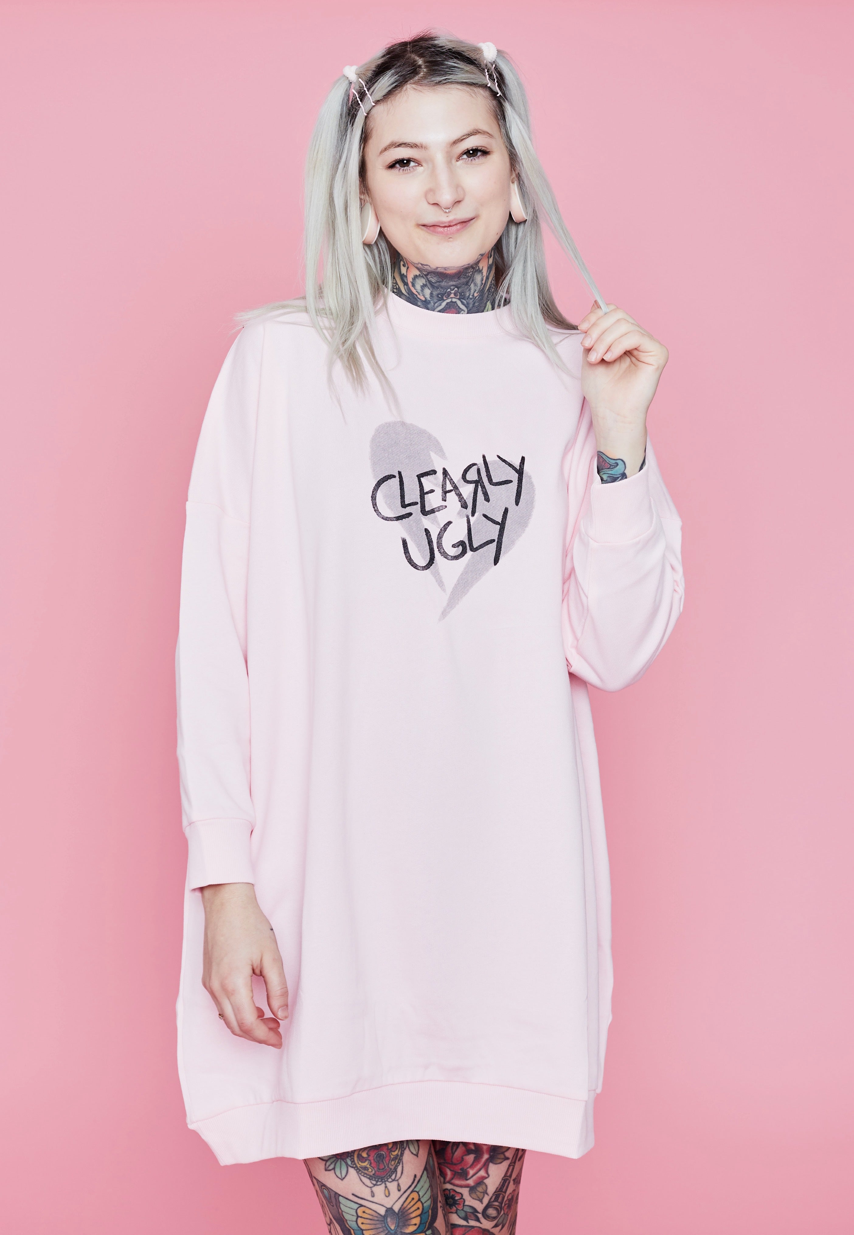 Clearly Ugly - Broken, But Still Cute Sweater Pastellrosa - Dress | Women-Image