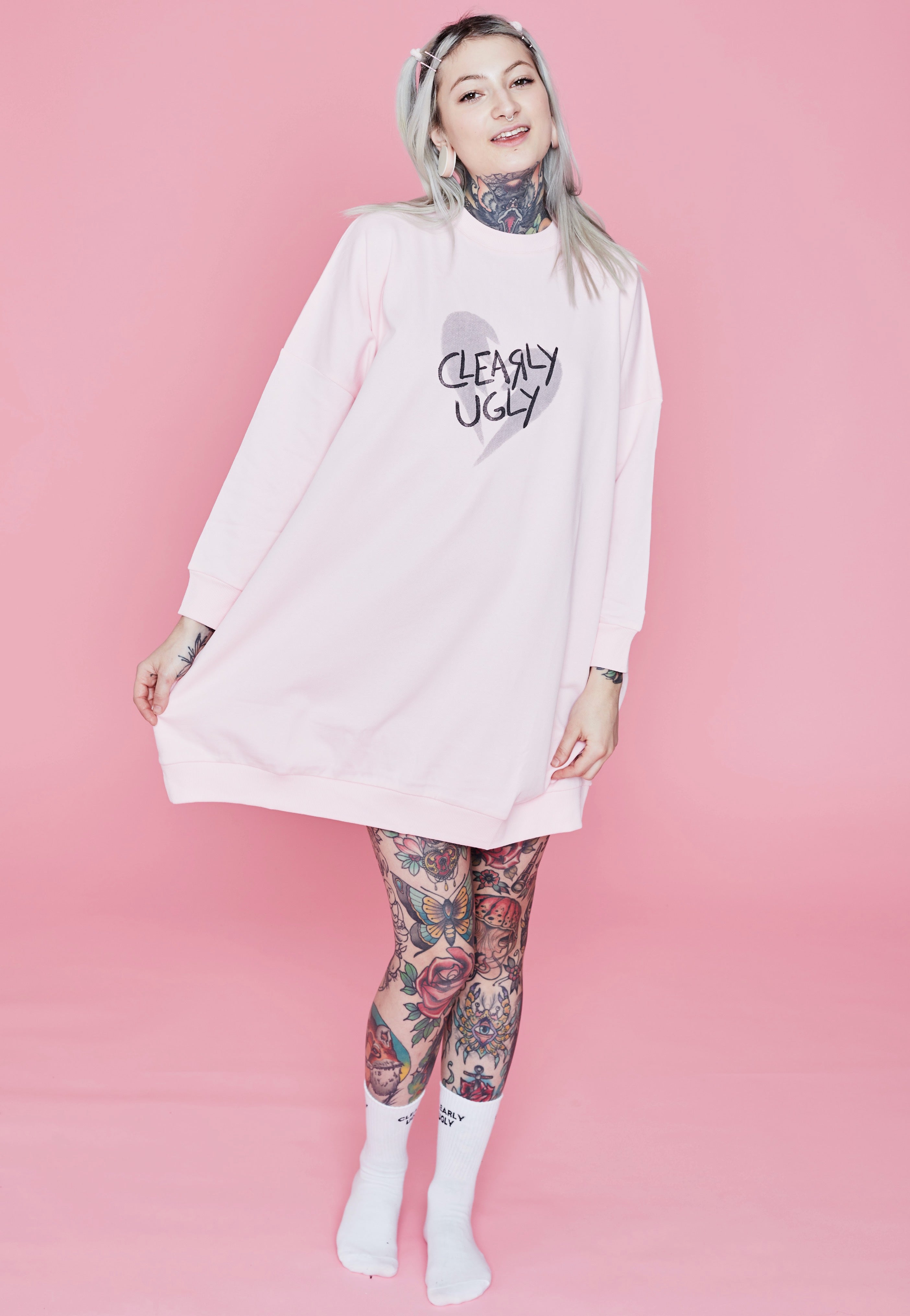 Clearly Ugly - Broken, But Still Cute Sweater Pastellrosa - Dress | Women-Image