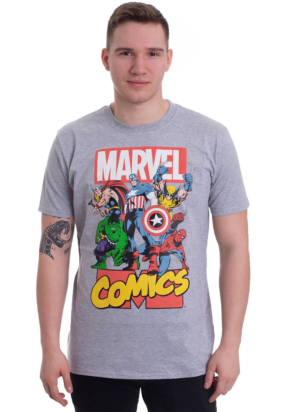 Marvel Comics - Heroes Heather Grey - T-Shirt | Men-Image