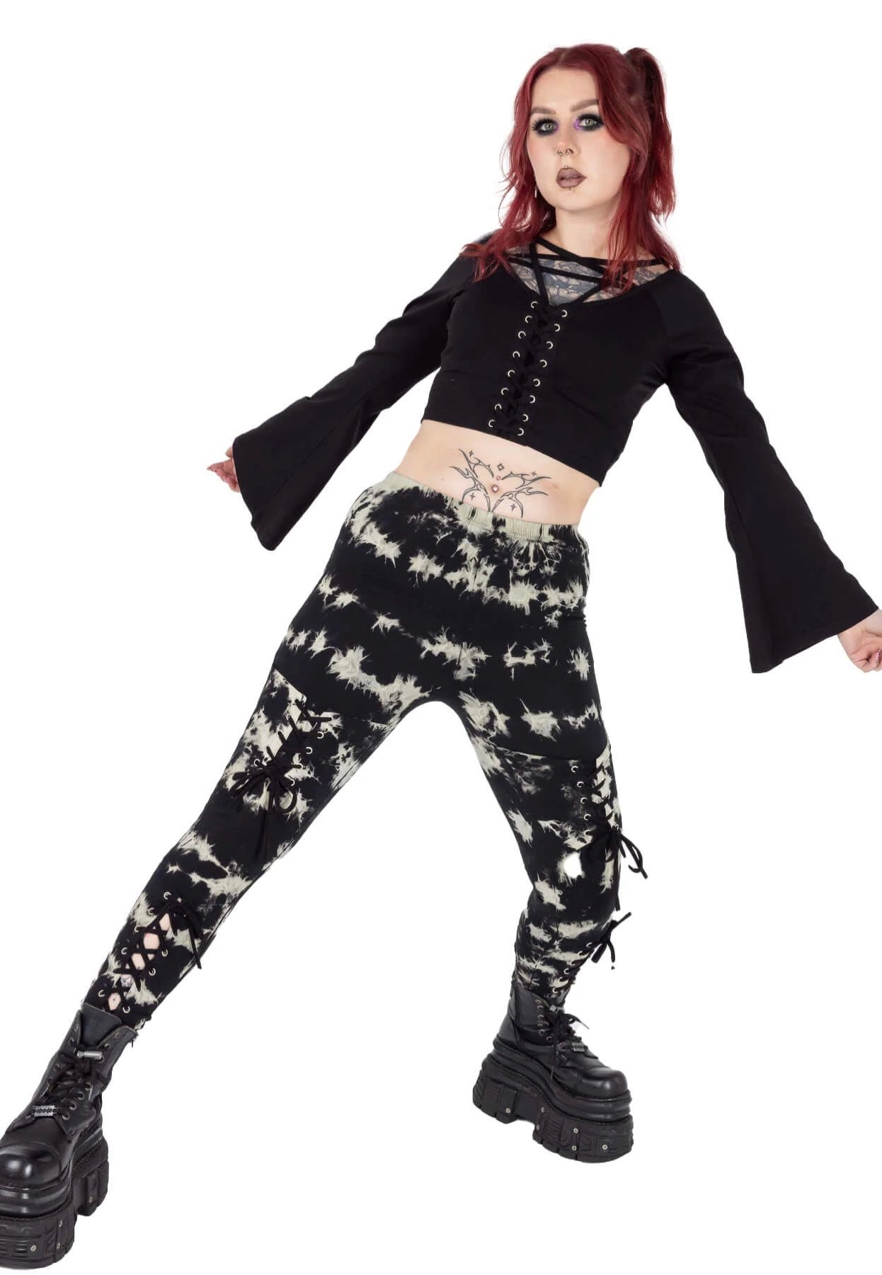 Vixxsin - Maylah Black/White - Leggings | Women-Image