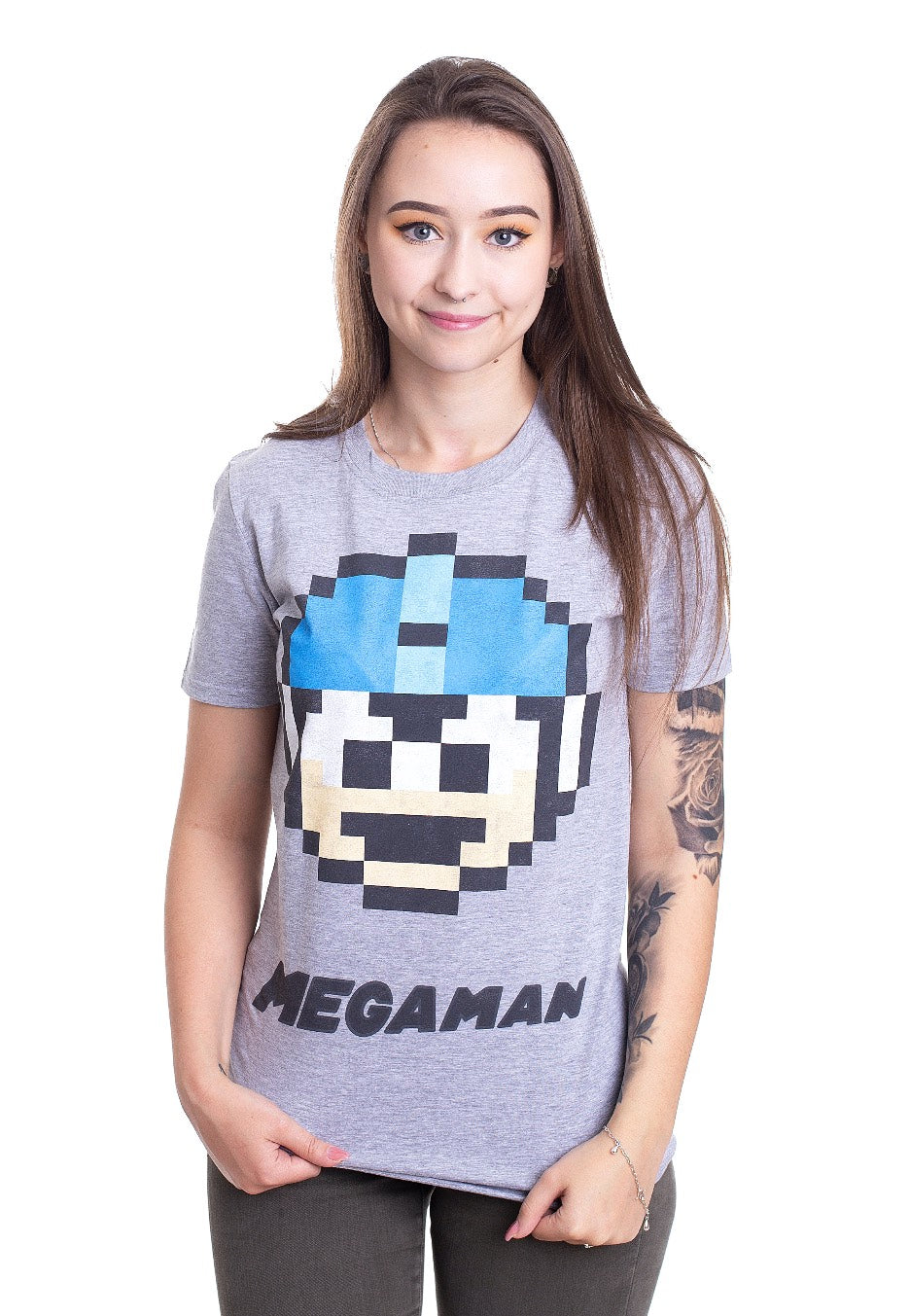 Mega Man - 1UP Grey Melange - T-Shirt | Women-Image