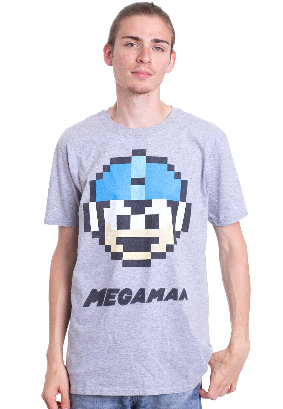 Mega Man - 1UP Grey Melange - T-Shirt | Men-Image