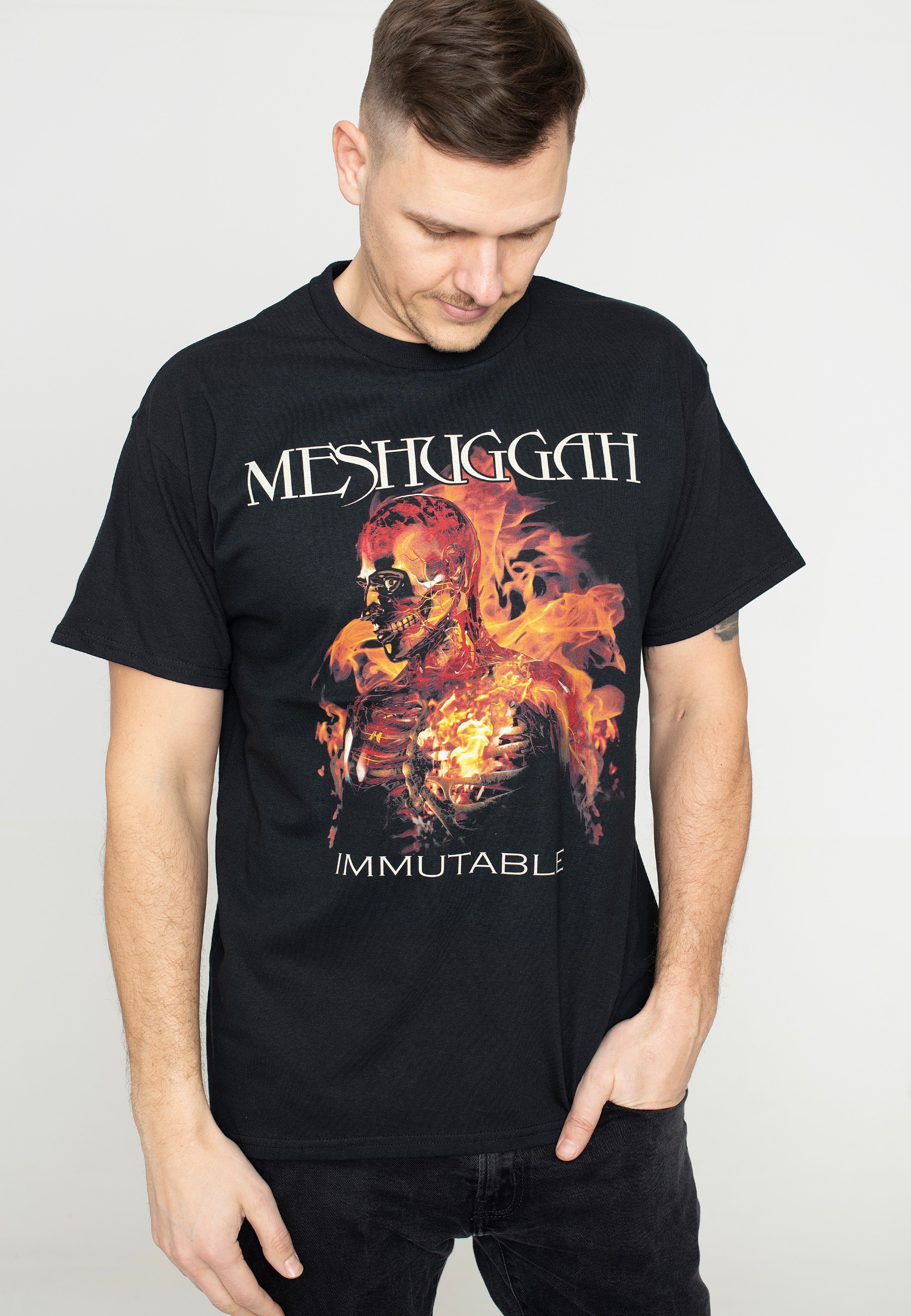 Meshuggah - Flaming Man - T-Shirt | Men-Image