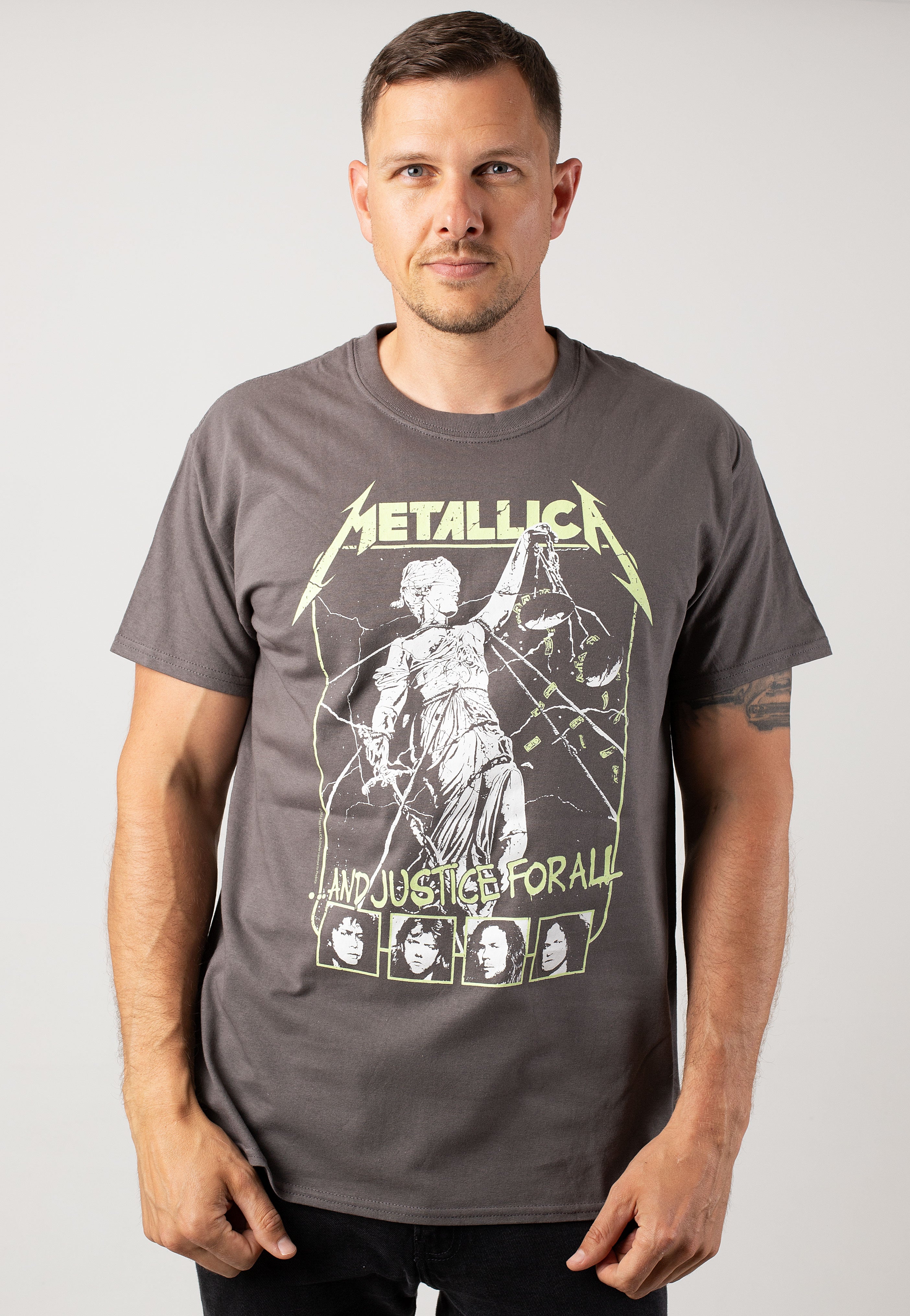 Metallica - Justice Faces Charcoal - T-Shirt | Men-Image