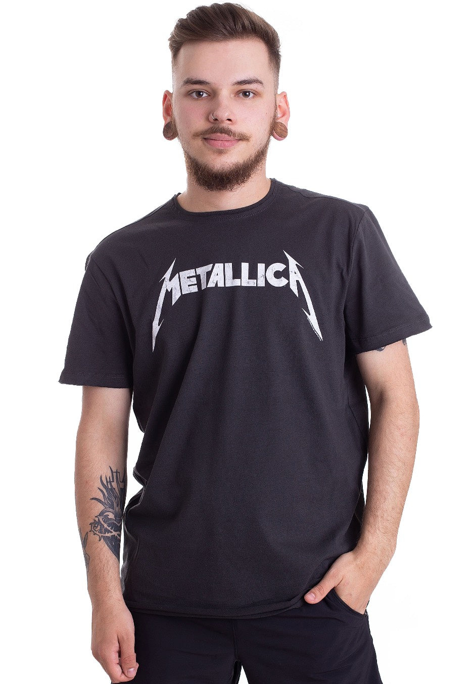 Metallica - Logo Charcoal - T-Shirt | Men-Image